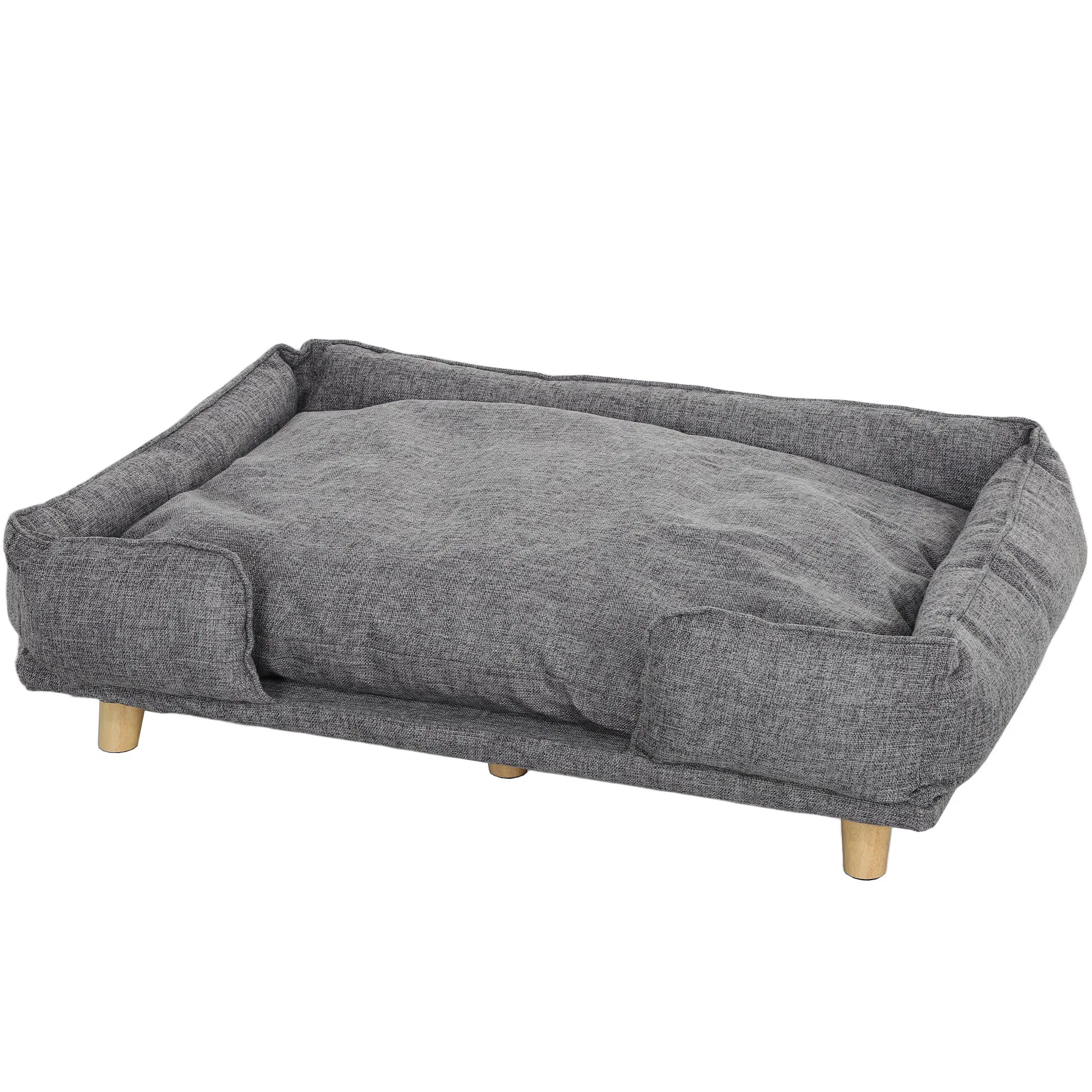Washable Dog Sofa for Large Dogs, Elevated Pet Couch with Anti-slip Foot Pads, Dark Grey photo 1