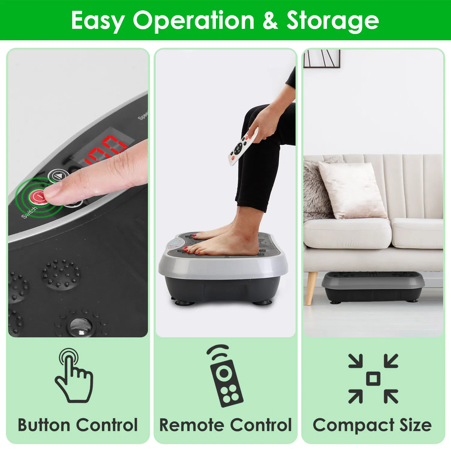 Home Use Vibration Exercise Platform for Lymphatic Drainage & Muscle Pain Relief, High Efficient Fat Burning Vibration Machine for Beginner & Advanced photo 7