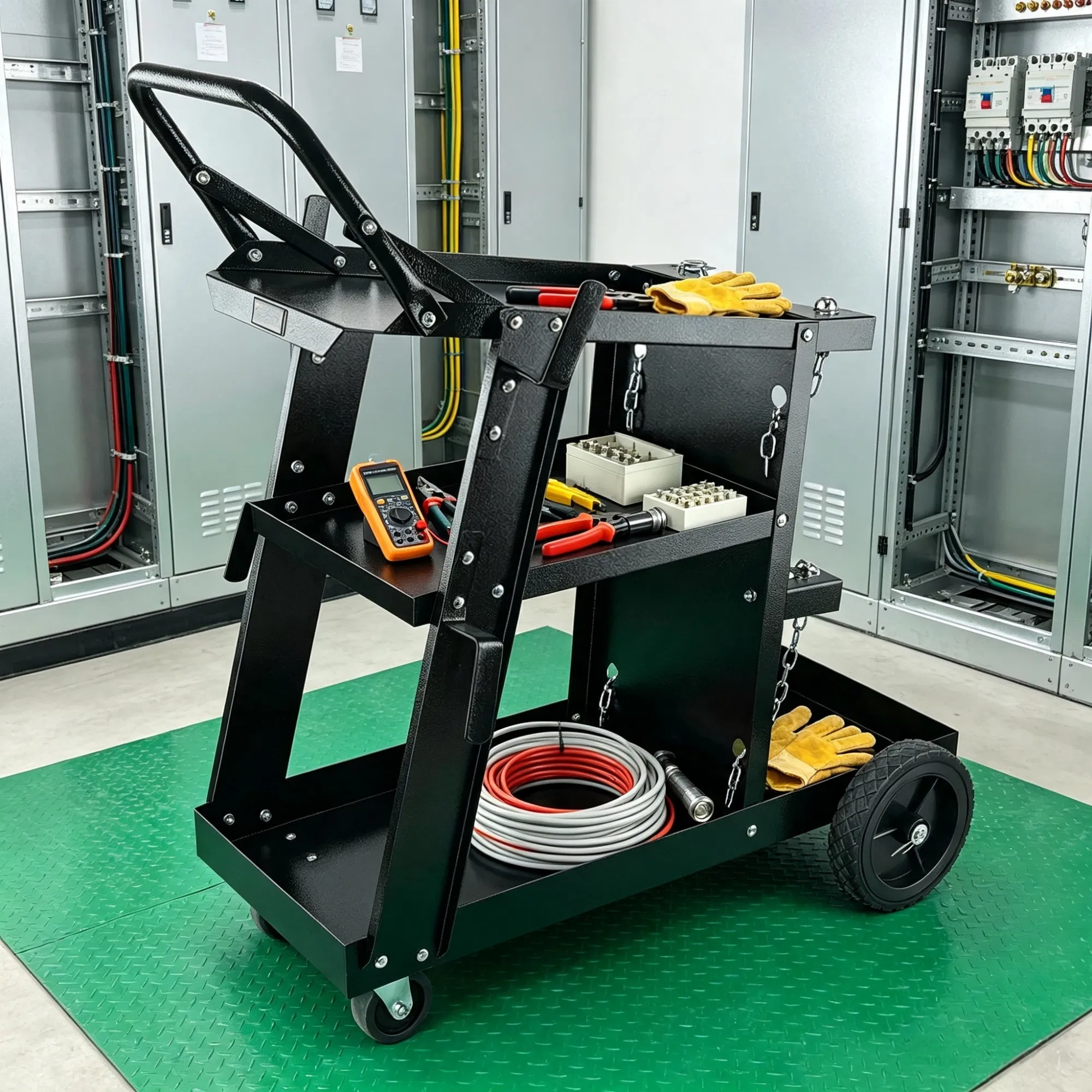 Heavy Duty Welding Cart 3-Tier, 400 Lbs Rolling Welder Cart with 360 Swivel Wheels & Tank Safety Chains for MIG TIG ARC MMA Plasma Cutter photo 1