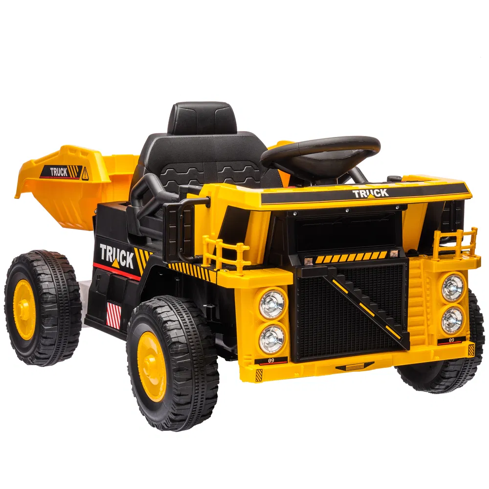 12V Kids Ride On Dump Truck Construction Vehicle w/ Electric Dump Bed, Shovel, Spring Suspension Wheels photo 2