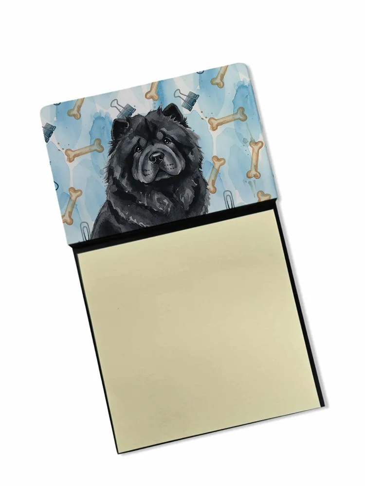Black Chow Chow Coworker Watercolor Sticky Note Holder Refillable Dispenser Desk Accessory 3x3 Pad Gift photo 8