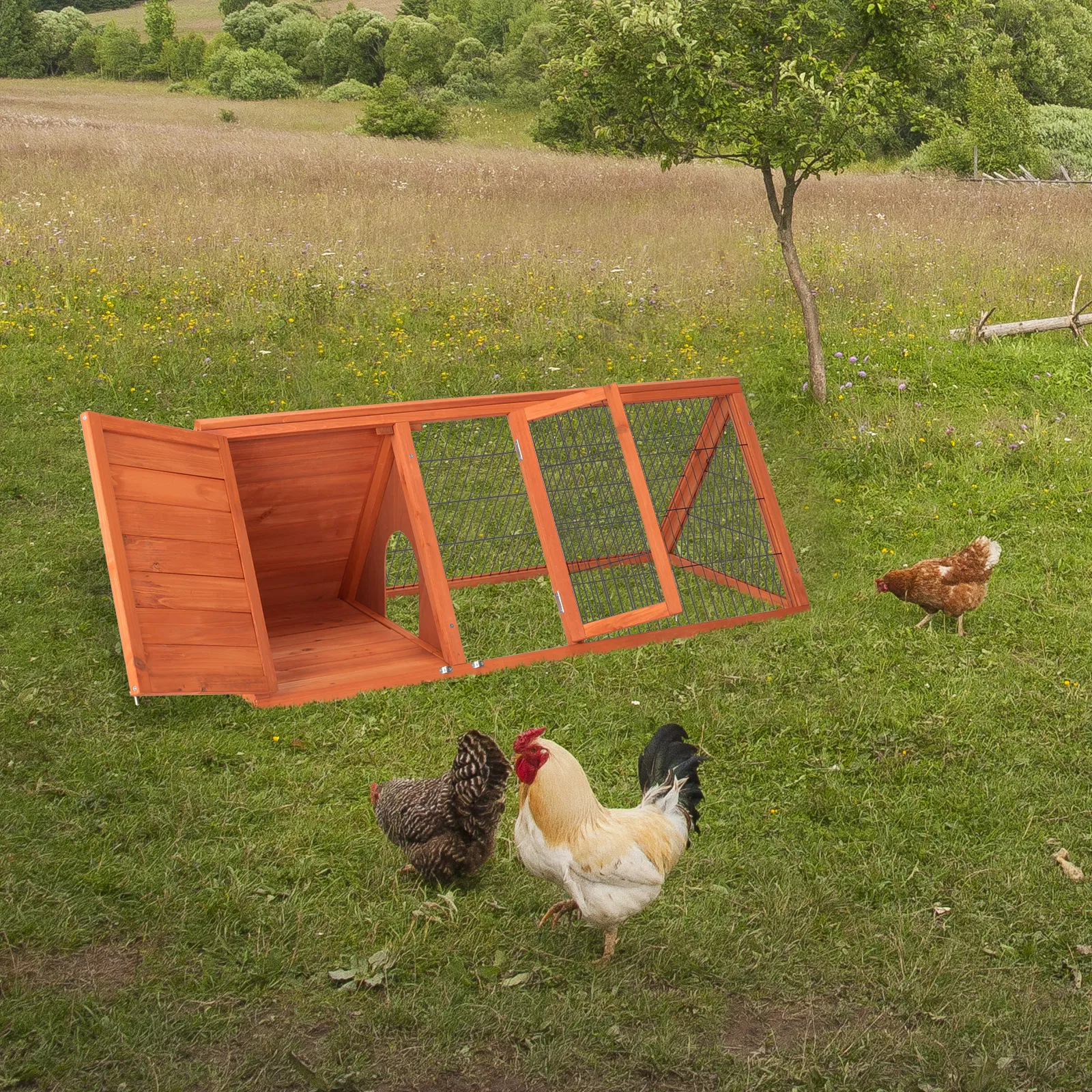 50" Wooden Rabbit Guinea Pig Hutch Wooden Rabbit Guinea Pig House photo 7