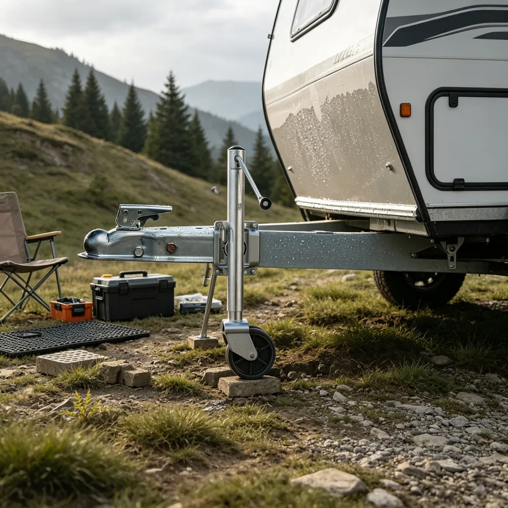 2000 lbs Heavy Duty Swivel Boat Trailer Jack with PP Dual Wheel, 15"-27" Lift Range for RV & Utility Trailers photo 7