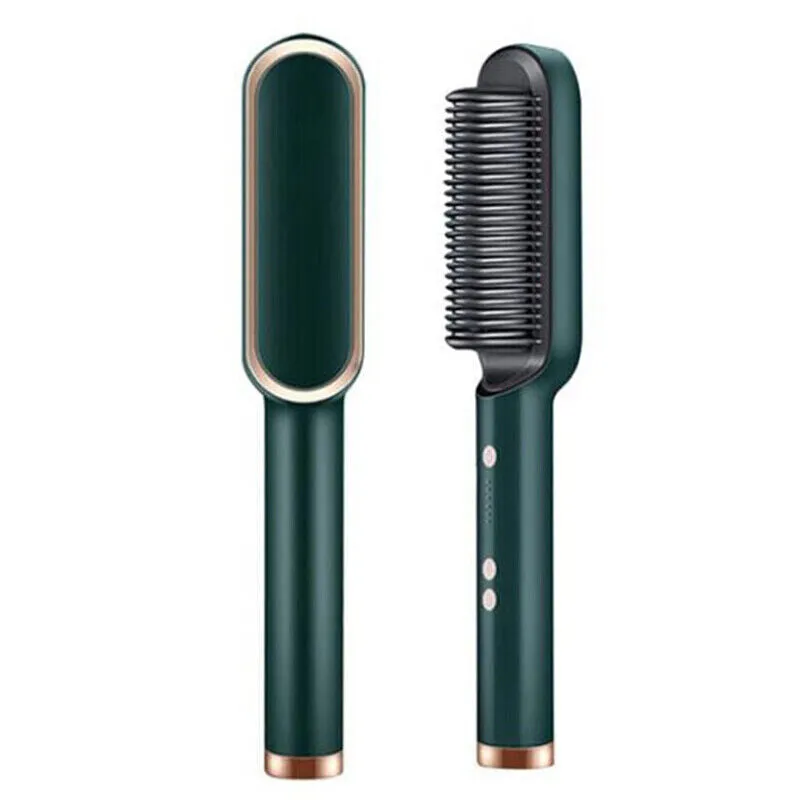 Hair Straightener Brush Straightening Curler Hot Comb Electric Adjustable Heat photo 4