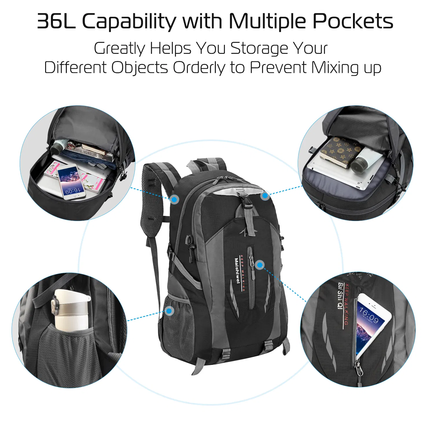 36L Outdoor Backpack Waterproof Daypack Travel Knapsack photo 3