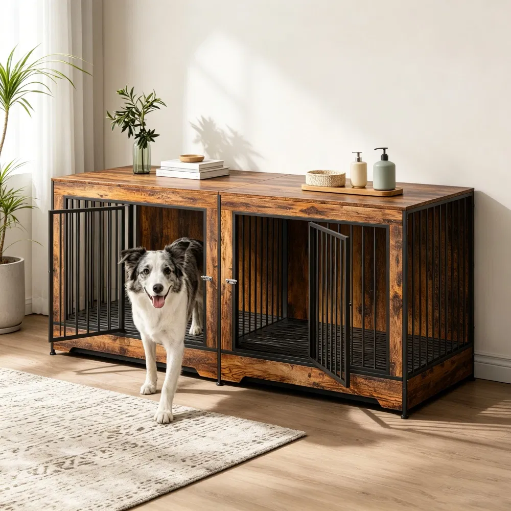 Dog Crate Furniture with Adjustable Divider photo 7