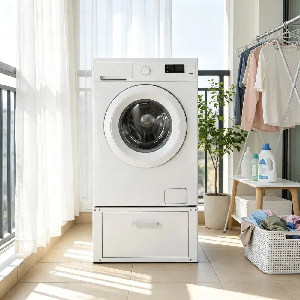 27" Wide Laundry Pedestal for Washer & Dryer, 14.4" Height 660 lbs Capacity Base Stand, Heavy Duty Universal Fit Platform with Drawer & Rich Accessories photo 7