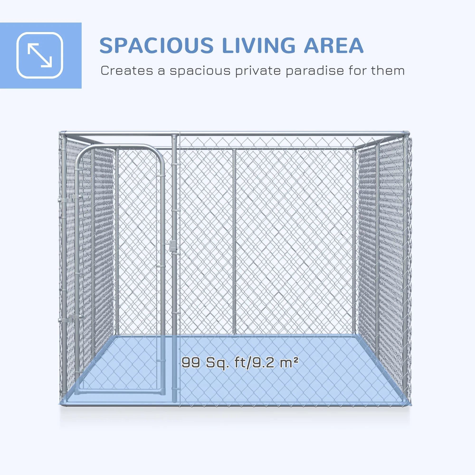99 Sq. Ft. Dog Playpen Outdoor with Galvanized Steel Frame, for Small and Medium Dogs, 13.1' x 7.5' x 6' photo 5