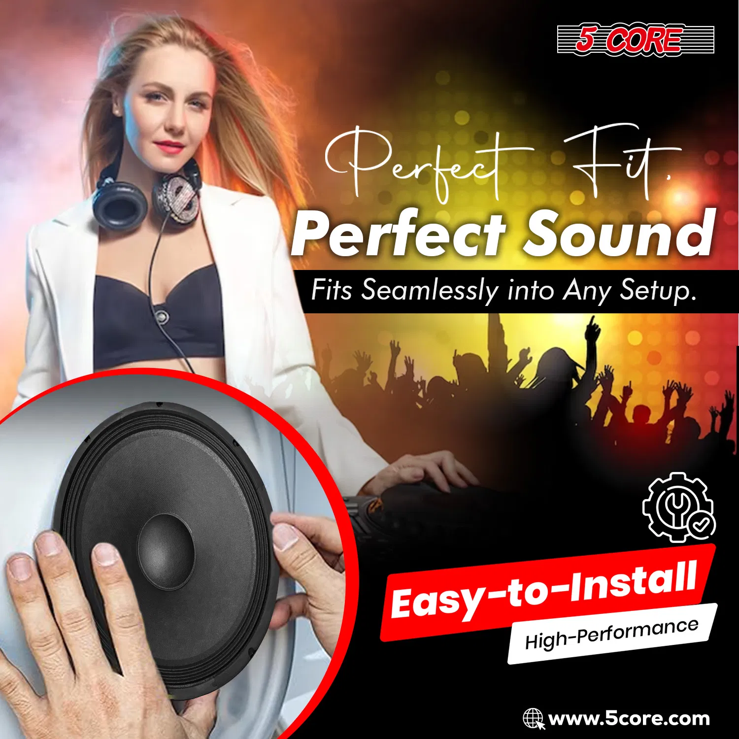 5 Core 15 Inch Subwoofer 8 Ohm Full Range PA DJ Pro Audio Replacement Speaker photo 5
