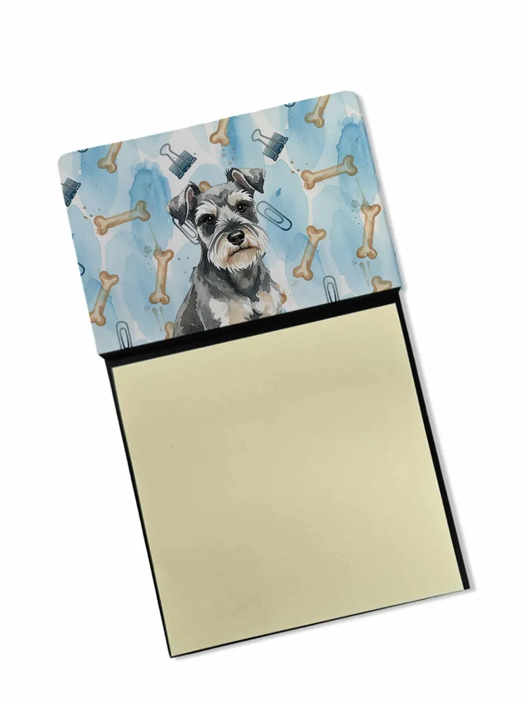 Miniature Schnauzer Coworker Watercolor Sticky Note Holder Refillable Dispenser Desk Accessory 3x3 Pad Gift photo 8