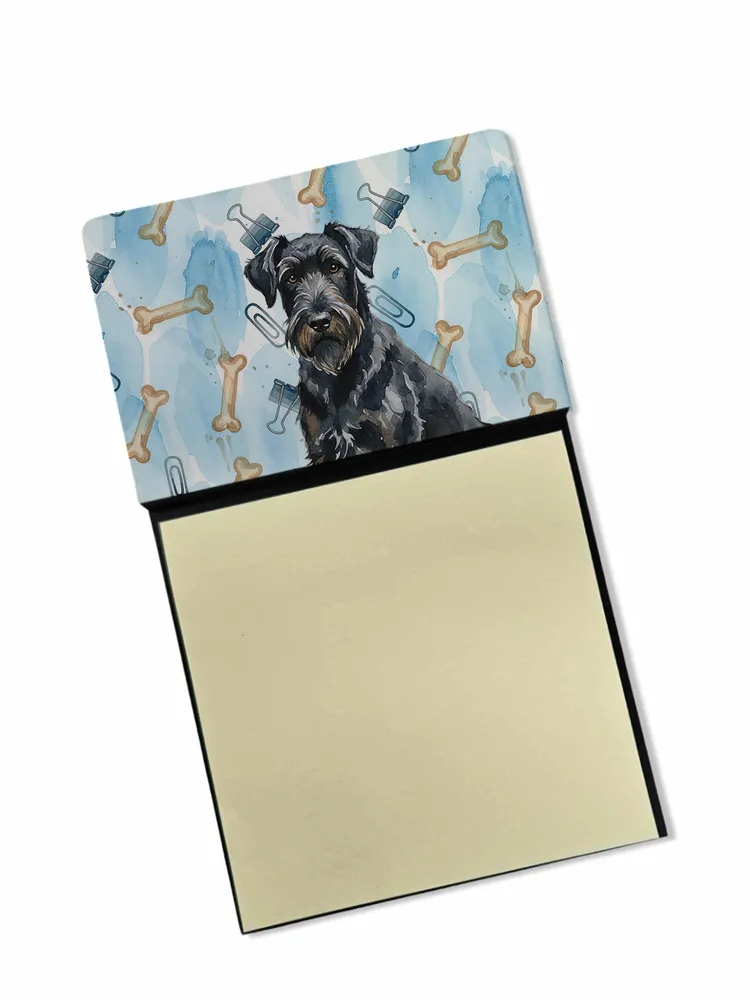 Black Russian Terrier Coworker Watercolor Sticky Note Holder Refillable Dispenser Desk Accessory 3x3 Pad Gift photo 8