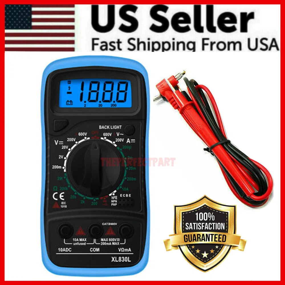 Digital Multimeter AC DC Voltmeter Ammeter Ohmmeter Volt Tester Meter XL830L USA photo 2