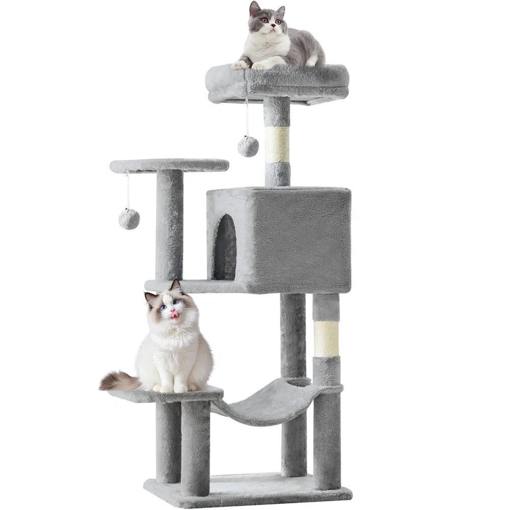 44 inch Cat Tree Tower, Multi-Cat Climbing Tower with, Natural Sisal Scratching Posts, Extended Platform, Hammock photo 8