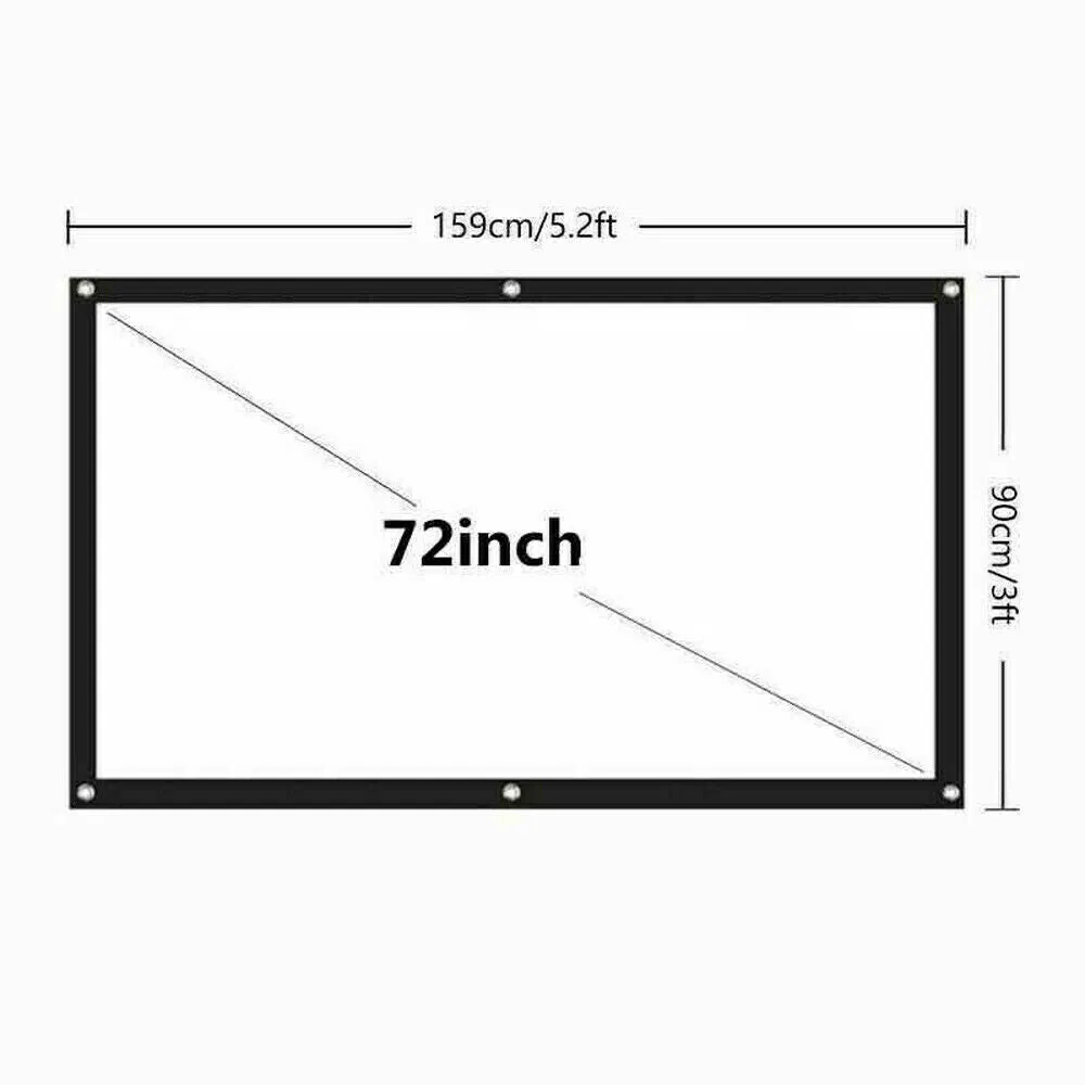 Portable Foldable Projector Screen 16:9 HD Outdoor Home Cinema Theater 3D Movie photo 2