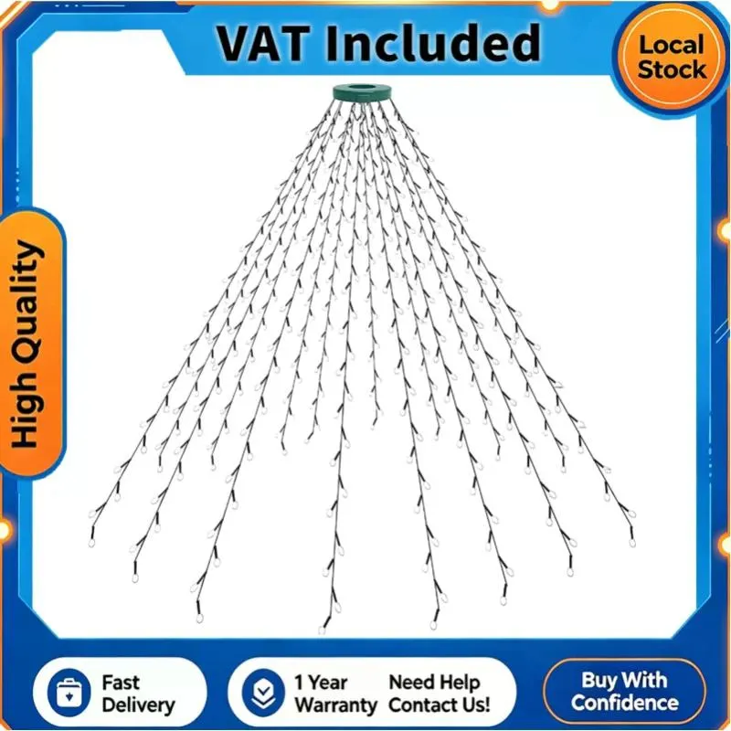 400 LED Christmas Icicle Lights Warm White Multicolor IP44 Waterproof 220V Plug In Fairy Curtain Lights for Xmas Tree Yard Garden Holiday Decoration photo 7