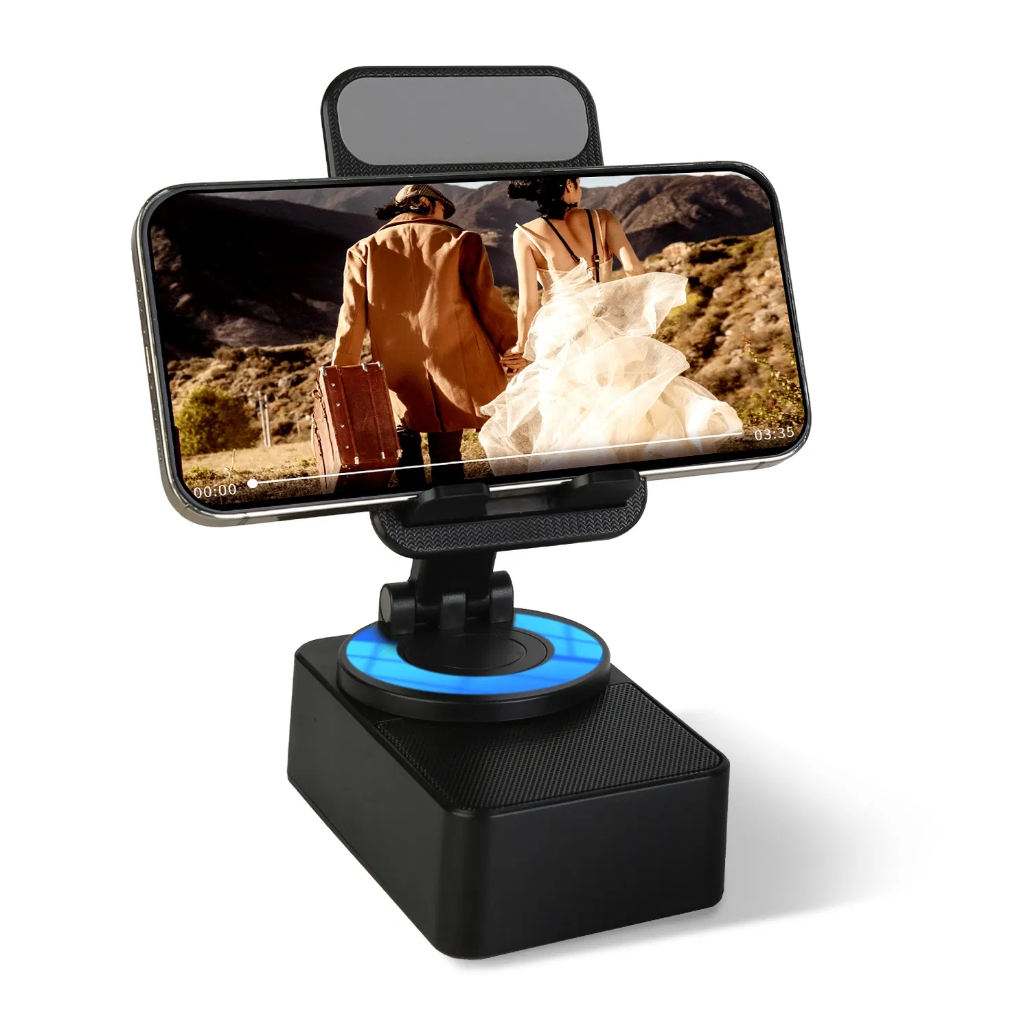 1Pc 4 In 1 Foldable Wireless Speaker Phone Stand With Power Bank 360ºRotatable Stand Wireless 5.3 Speaker 5000mAh Battery RGB Light for Phones iPads photo 3