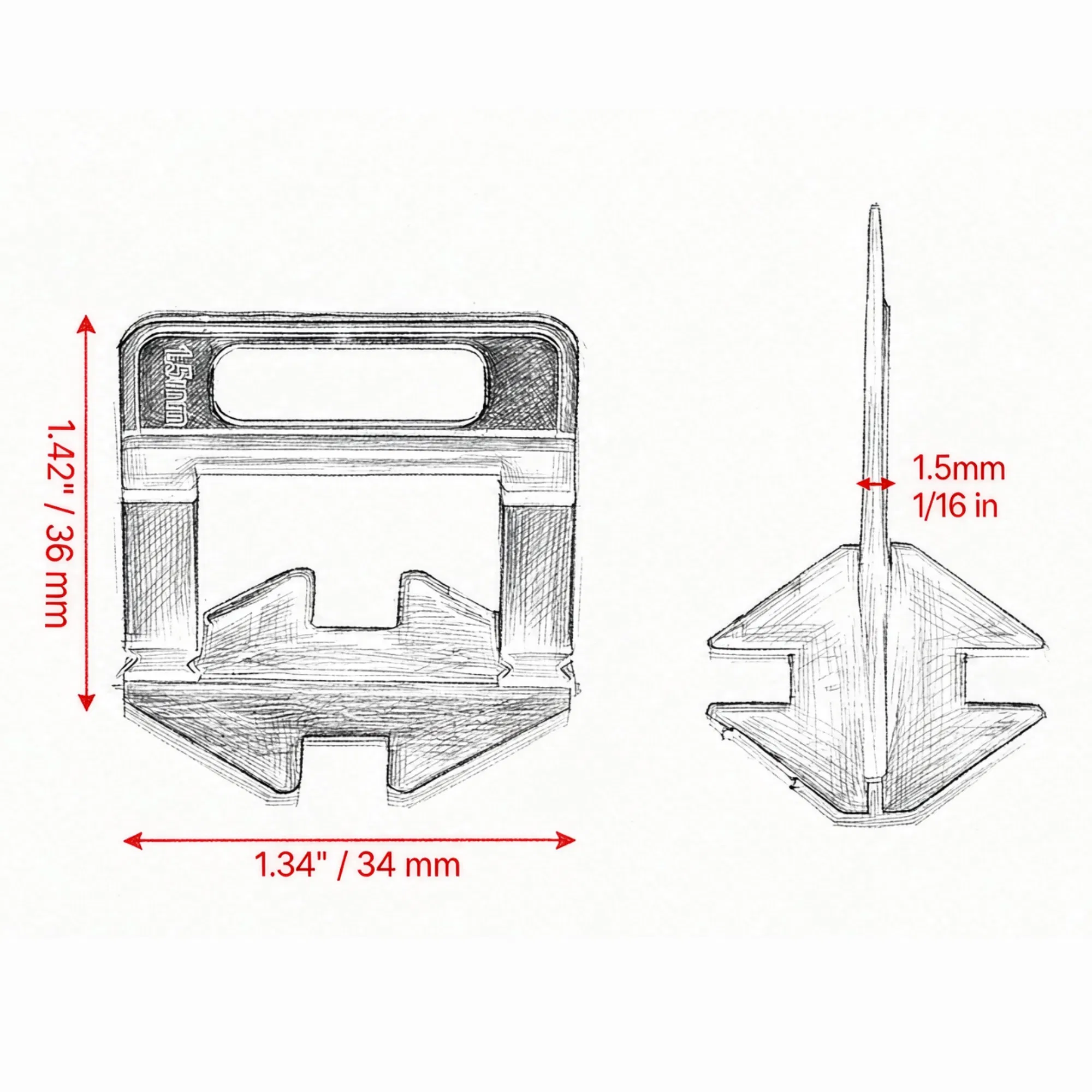 2200-Piece Tile Leveling System Clips (1/16" / 1.5 mm), DIY Tile Leveler Spacers for Ceramic & Stone InstallationWedges Not Included photo 4