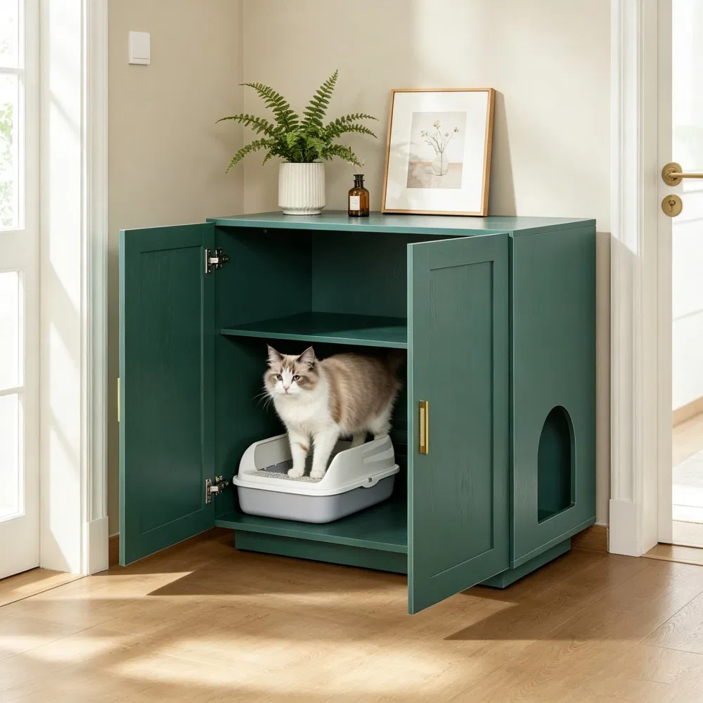 Wooden Cat Box Cabinet photo 2