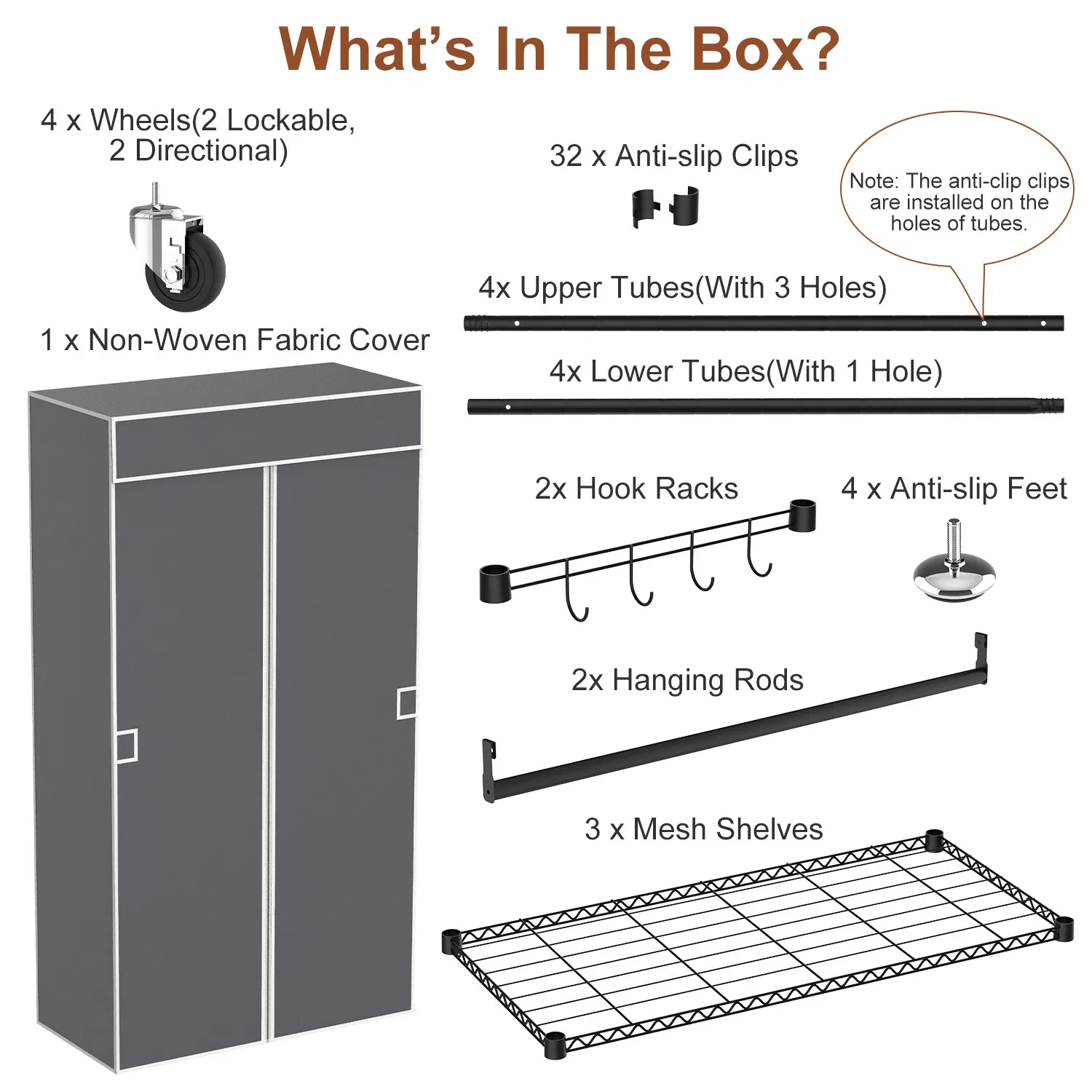 2 Tier Clothing Rack With Cover Portable Wardrobe Closet Covered Garment Rack with 4 Wheels 2 Hanging Rods 2 Hook Racks 35.43x17.13x72.44in photo 4