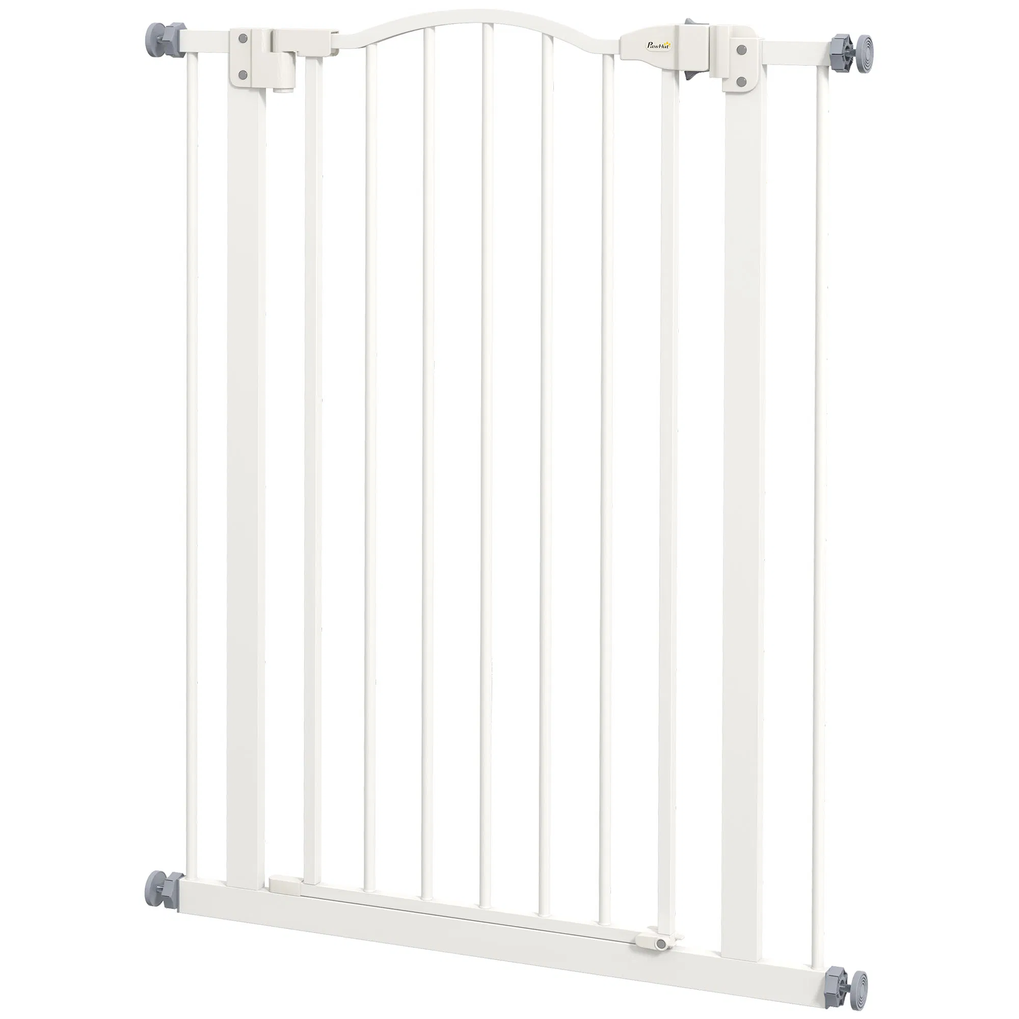 Extra Tall Dog Gate with Door, Pressure Fit, Auto Close, Double Locking for Doorways Hallways Stairs, 29"-32", White photo 1