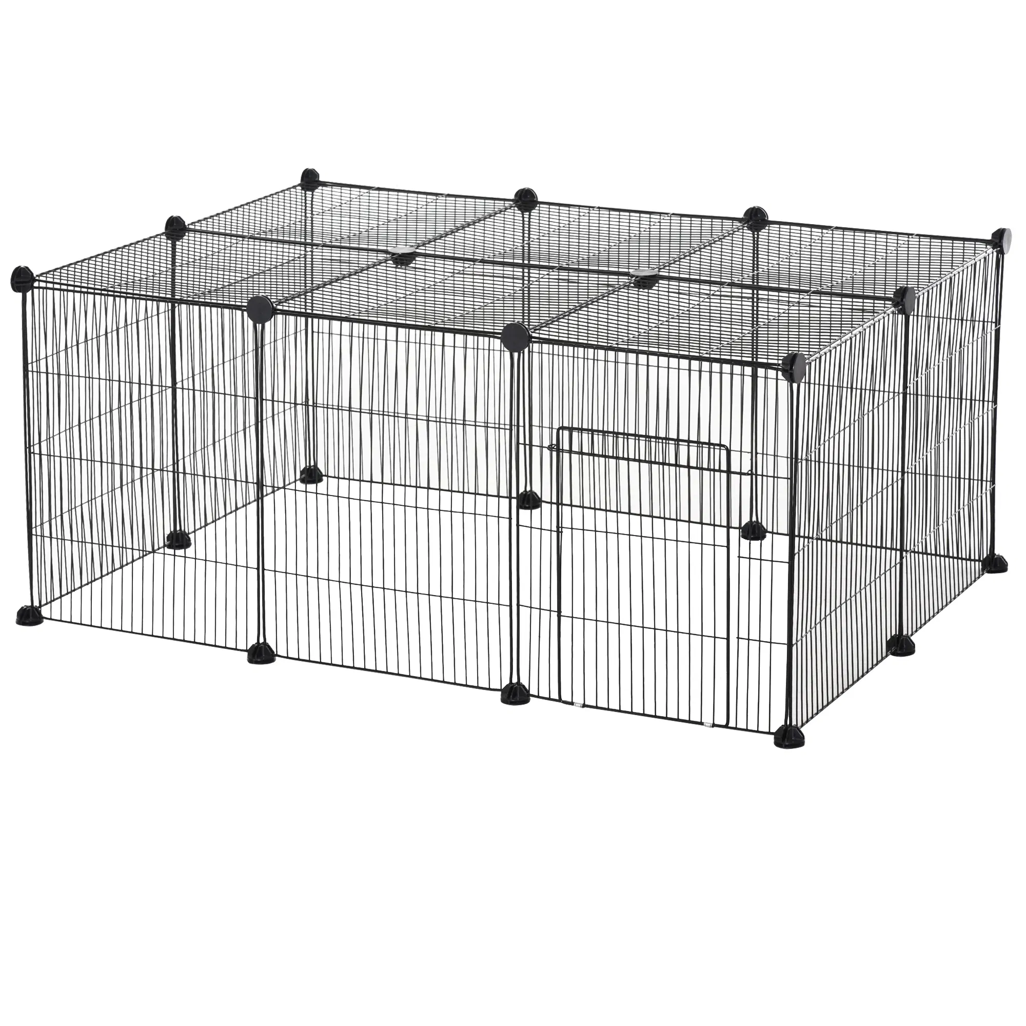 Small Animal Cage for Bunny, Guinea Pig, Chinchilla, Hedgehog, Portable Pet Enclosure with Door, 16 Panels photo 1