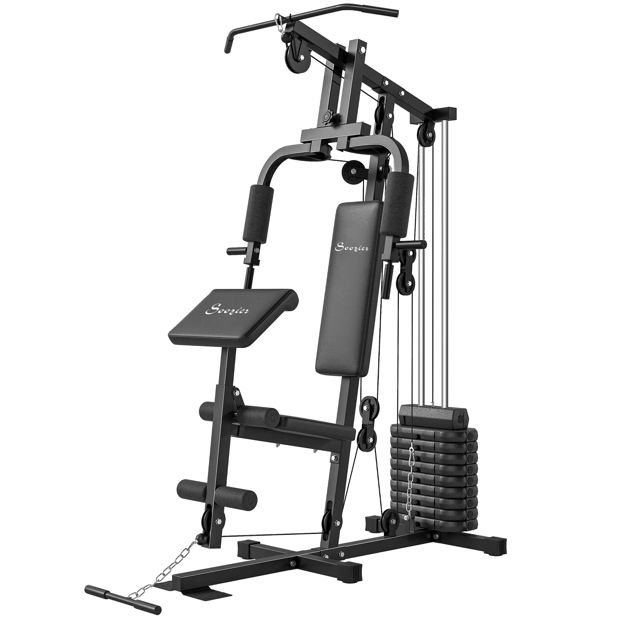 Multi-Exercise Home Gym Station with 99lbs Weight Stack, for for Back, Chest, Arms, Full Body Workout photo 1