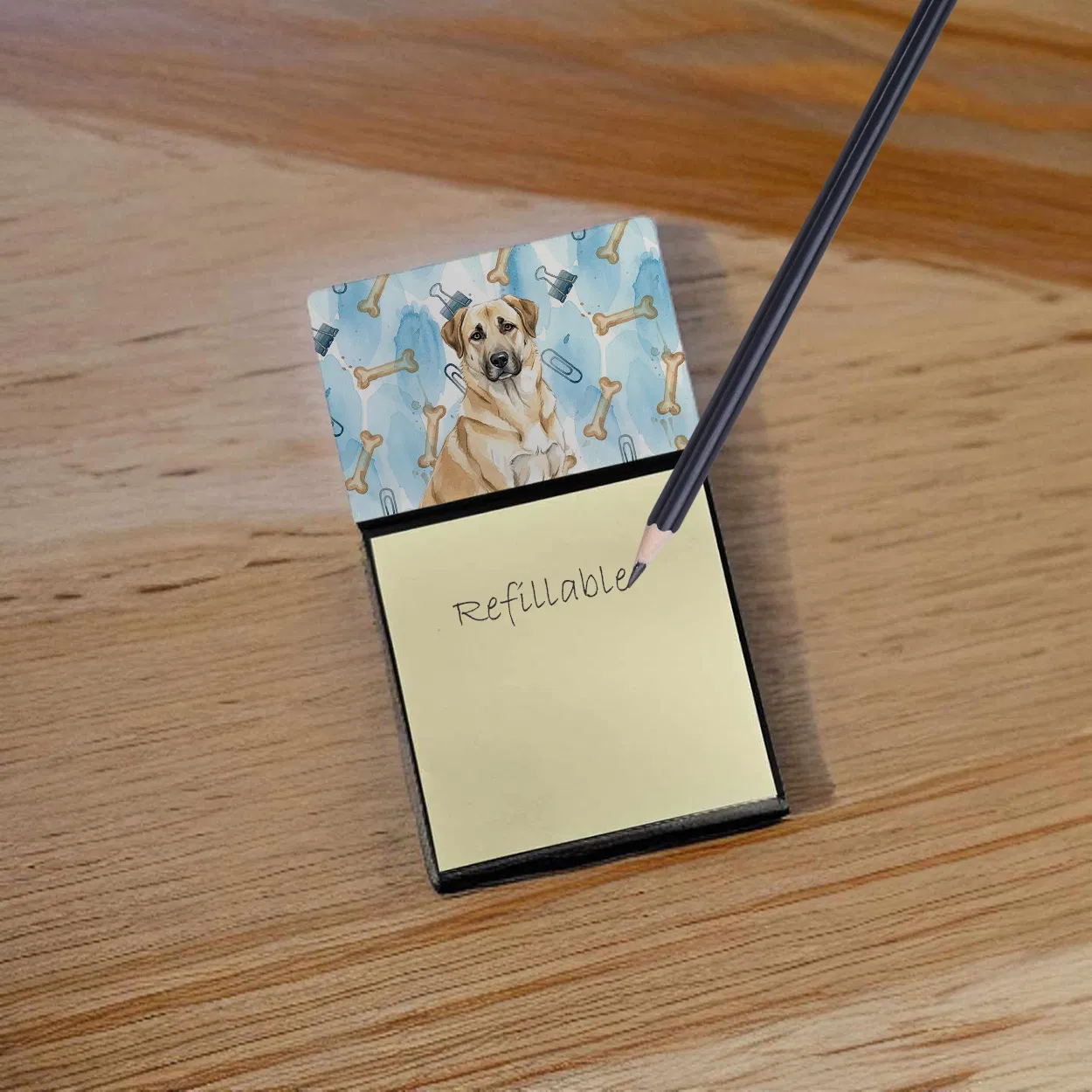 Anatolian Shepherd Dog Coworker Watercolor Sticky Note Holder Refillable Dispenser Desk Accessory 3x3 Pad Gift photo 7
