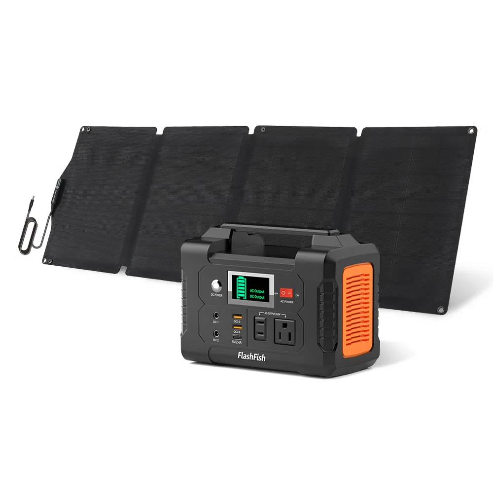 200W Portable Power Station&60W Solar Panel;  FlashFish 151Wh Solar Generator with 60W 18V ETFE Portable Solar Panel;  Flashfish Foldable Solar Charger photo 2
