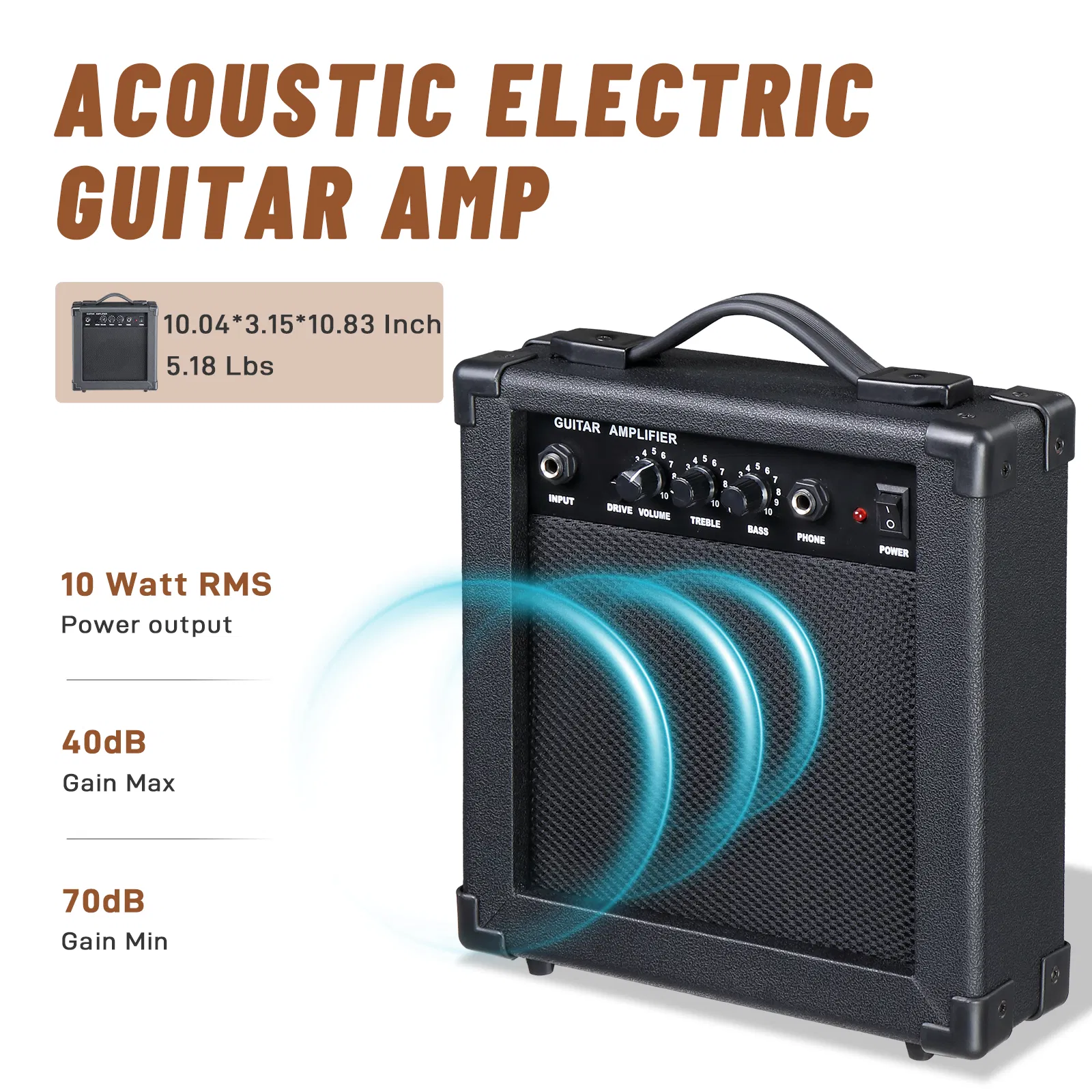 Replace 43636604KMA102 41In Basswood Panel Matte Edging Folk Guitar with 15W Amplifier Bag Tuner and other Accessories Rubbed blue photo 2