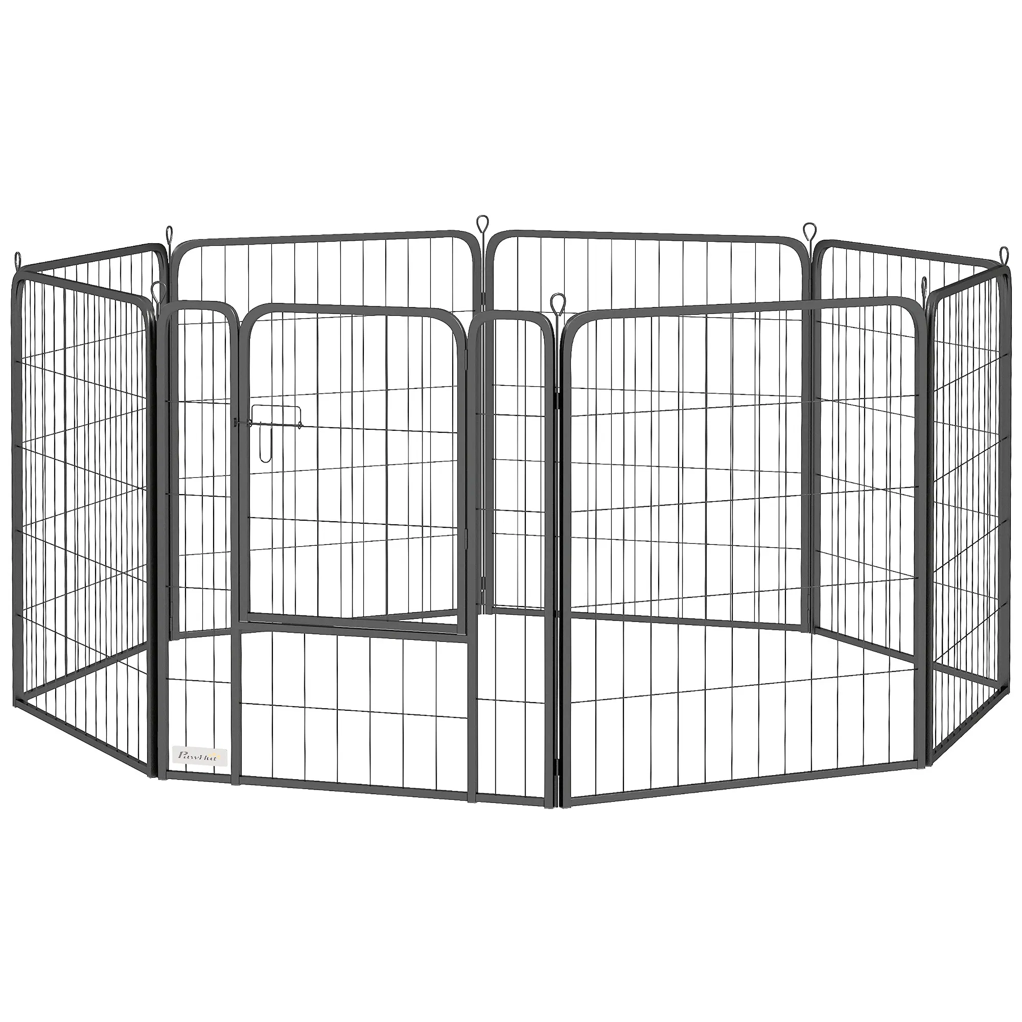 31.5" Dog Playpen Indoor Outdoor, Portable Foldable 8 Panels Pet Playpen with Door & Strap for Medium Dogs photo 1