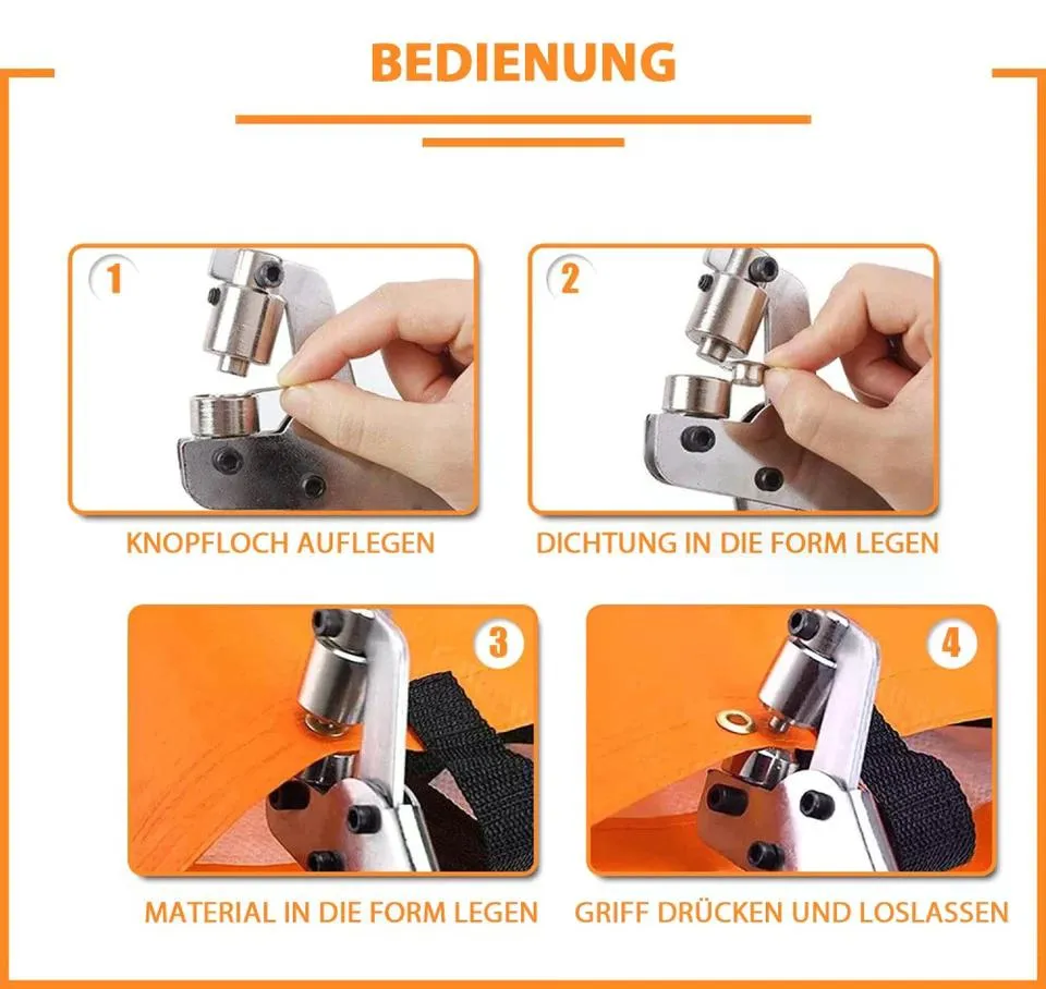 500Pcs Grommets Eyelets 10mm Set with Grommet Pliers for Tarpaulin Eyelets Garden Tarpaulin photo 7