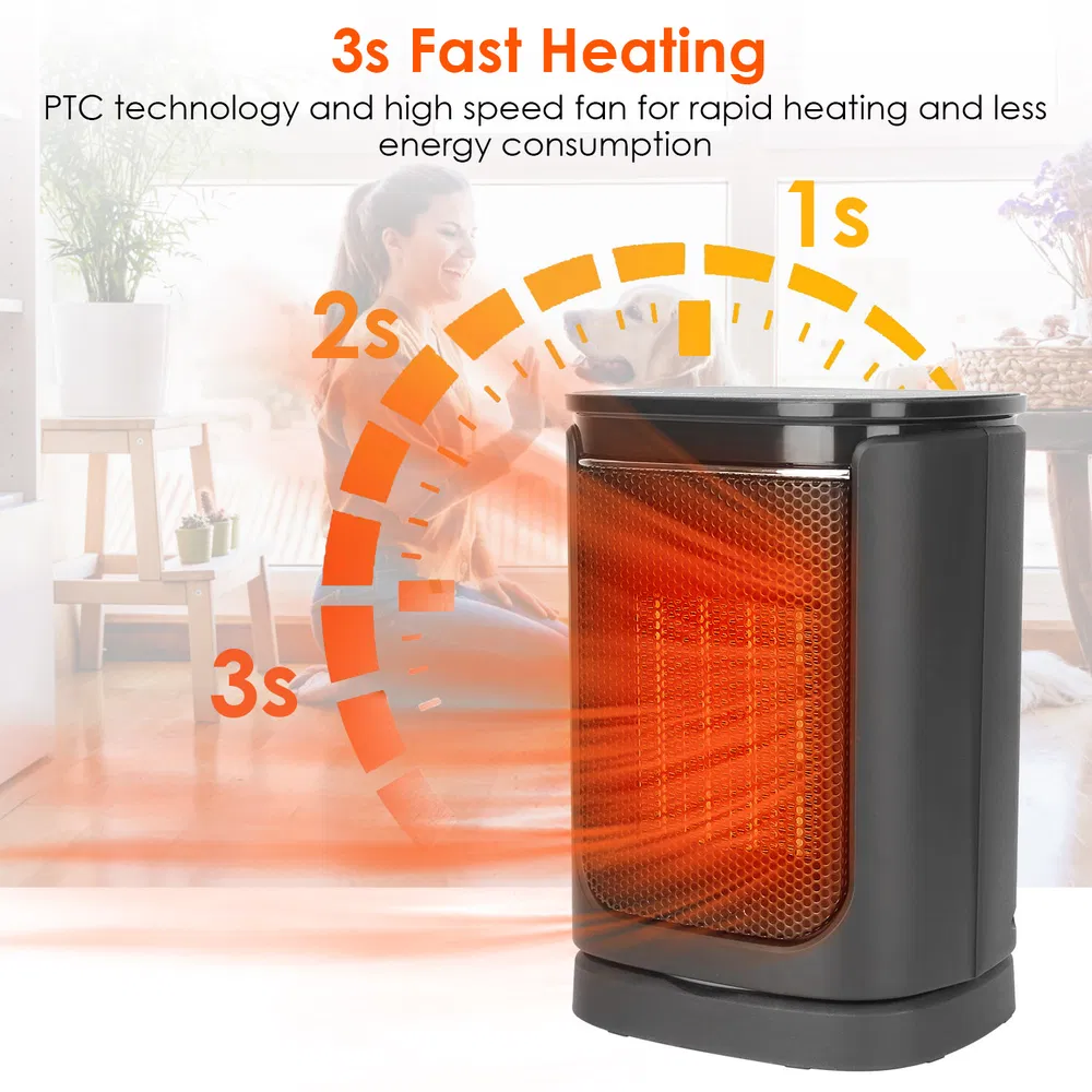 1500W Oscillating Ceramic Space Heater, Portable Electric Heater with Digital Display,Remote Control,3 Heat Modes,Safety Shut-Off for Indoor Use photo 2