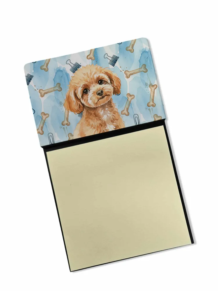 Toy Apricot Poodle Coworker Watercolor Sticky Note Holder Refillable Dispenser Desk Accessory 3x3 Pad Gift photo 8