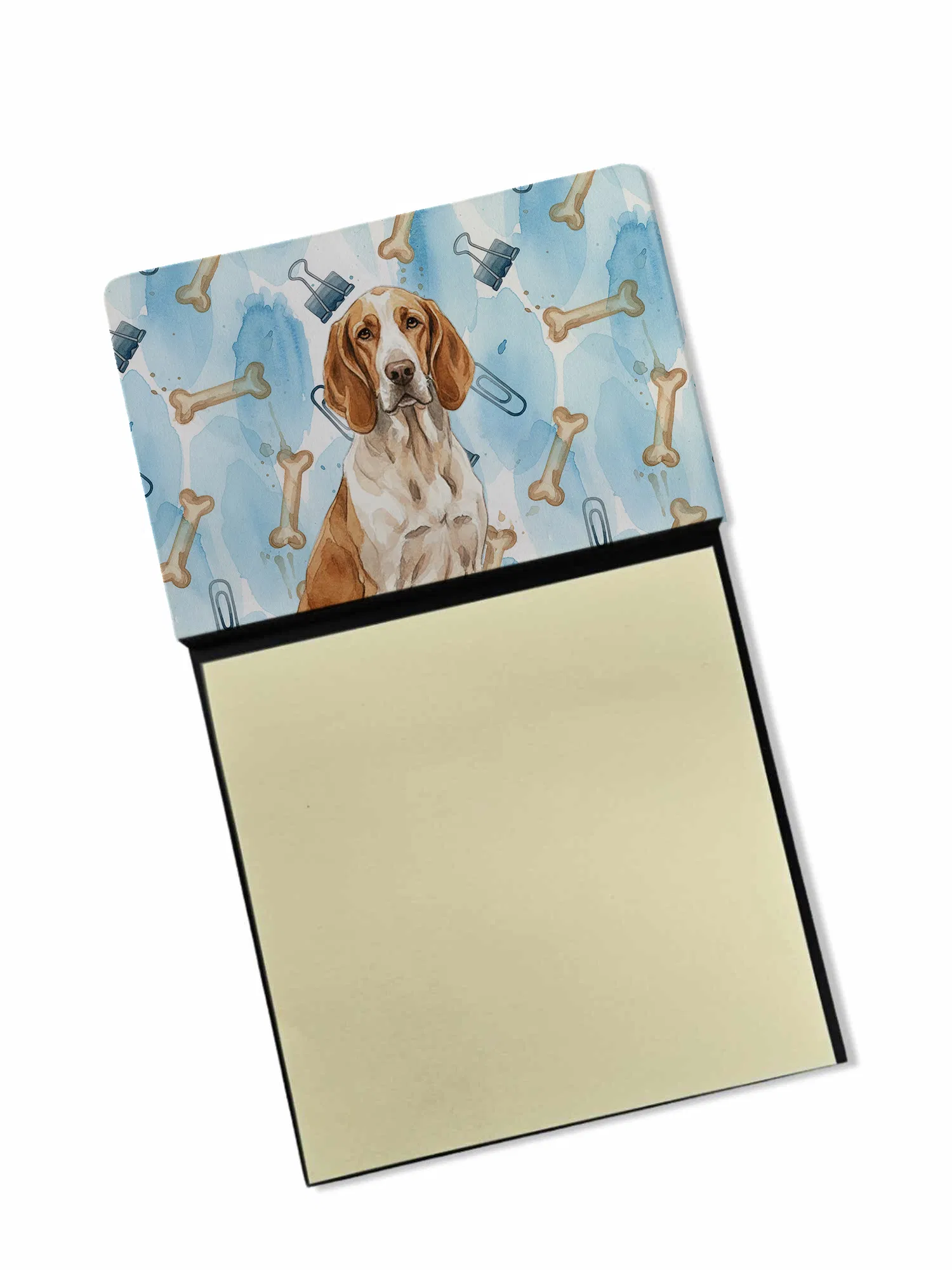 Bracco Italiano Coworker Watercolor Sticky Note Holder Refillable Dispenser Desk Accessory 3x3 Pad Gift photo 1