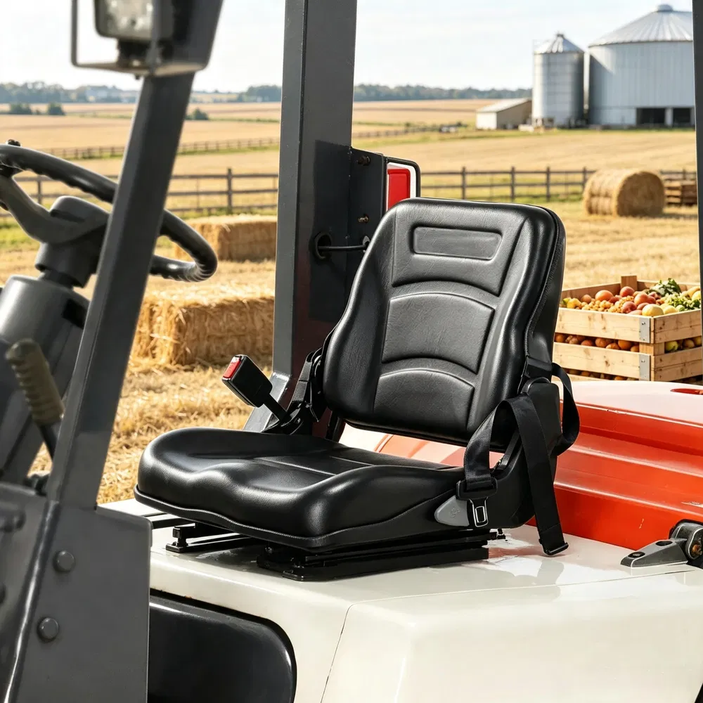 Universal Forklift & Tractor Seat, Adjustable Back with Micro Switch, 6.3-13.4" Slot for Loader & Excavator photo 8