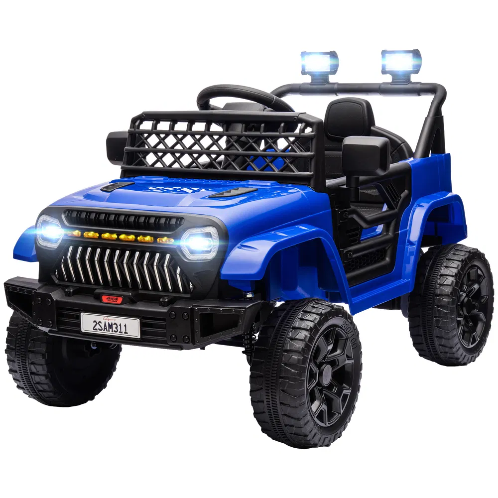 12V Ride on Truck, Electric Car for Kids with Remote Control, Suspension, 3 Speeds, USB Music Headlights, Dark Blue photo 2
