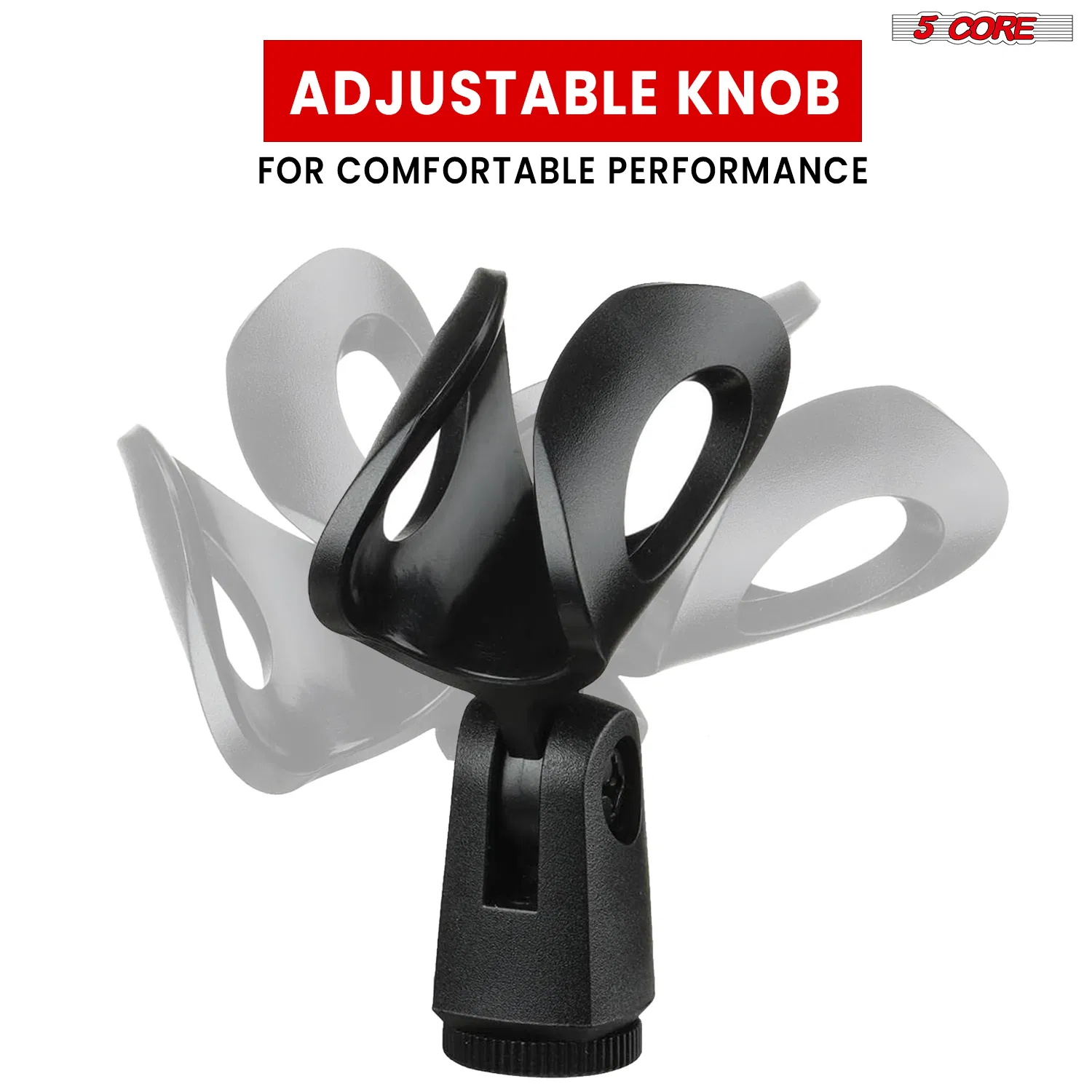 5 Core Microphone Clip Holder 2 Pieces with Screw Adapters 5/8 to 3/8 Inch photo 2