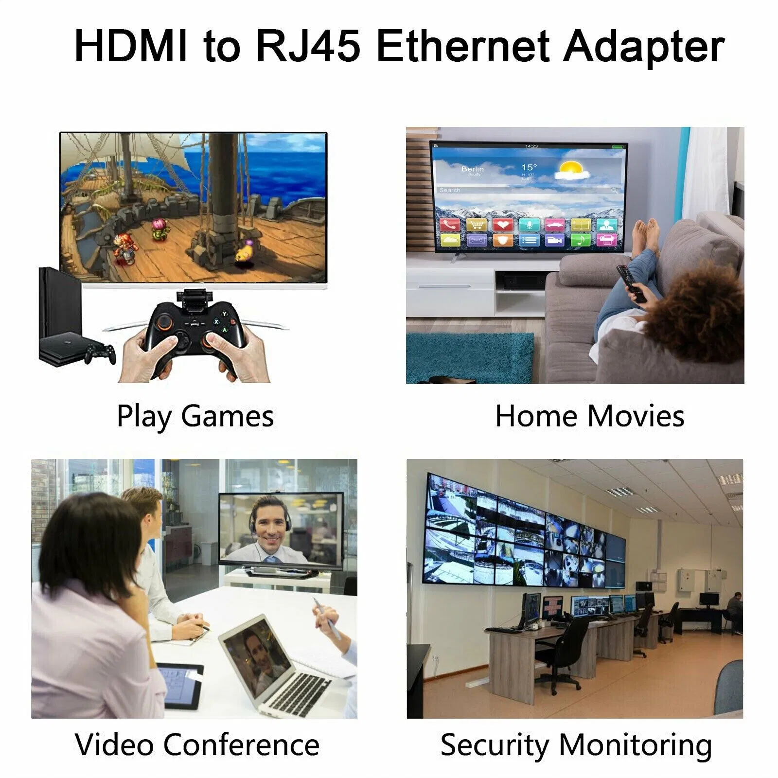4K 1080P HDMI Extender to RJ45 Over Cat 5e/6 Network LAN Ethernet Adapter 2PCS photo 5