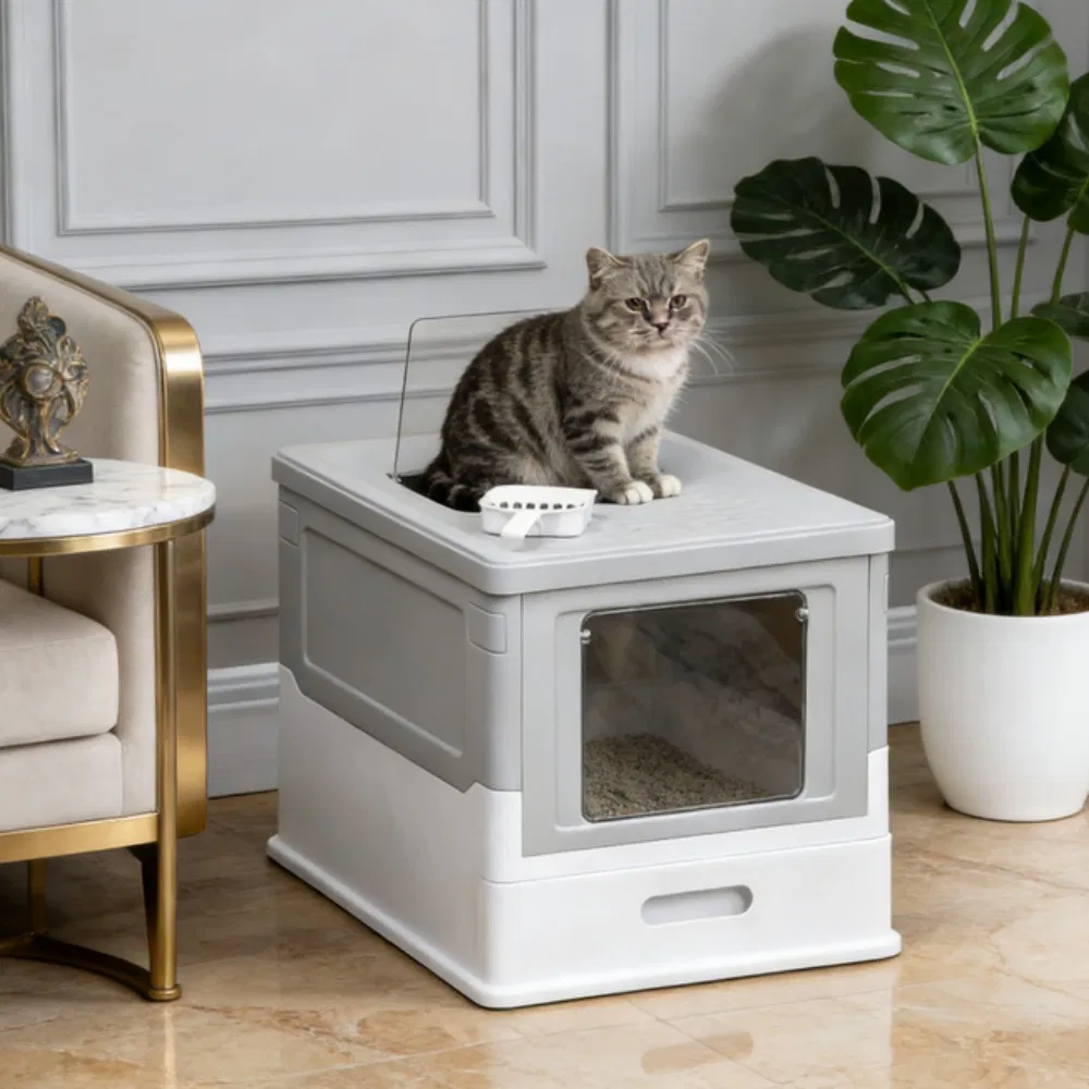 Stainless Steel Enclosed Litter Box for Cats photo 1