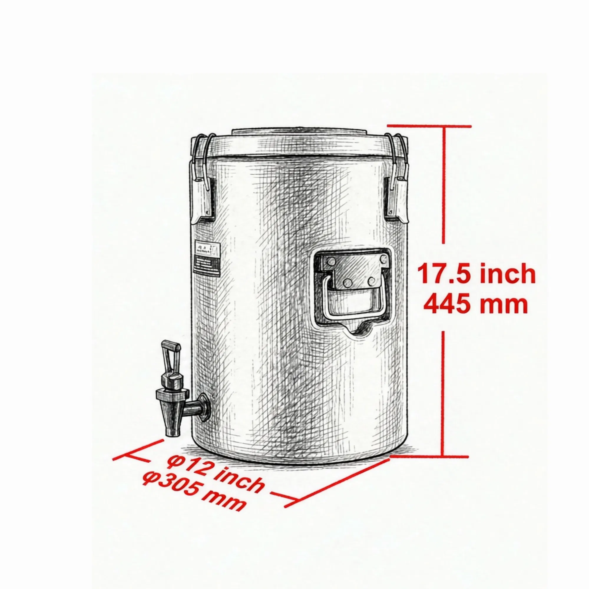 4.5 Gallon Stainless Steel Insulated Beverage Dispenser, Thermal Hot & Cold Drink Server with Spigot Handle, Food-grade, for Restaurant & Drink Shop photo 6