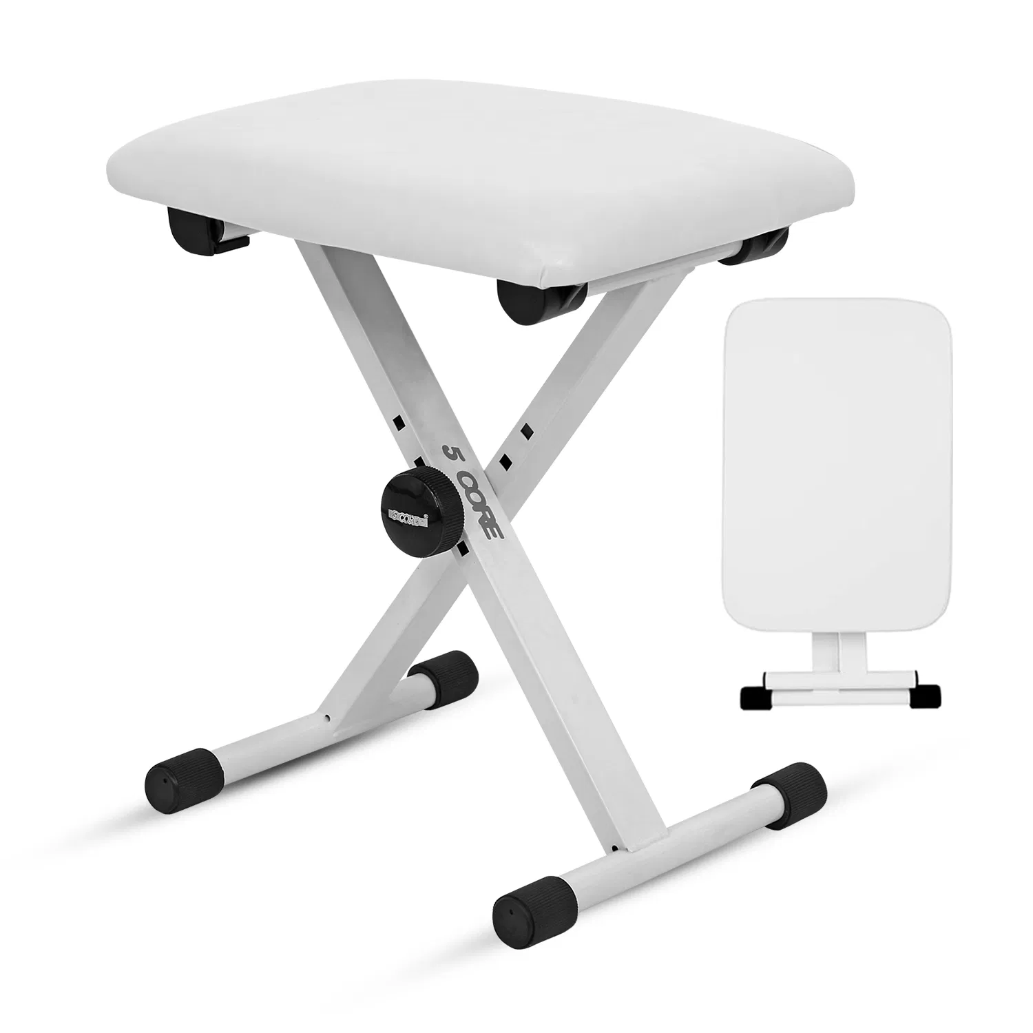 5 Core Keyboard Bench 2 Inch Padded Cushioned Piano Stool Height Adjustable 19" Guitar Seat Portable photo 1