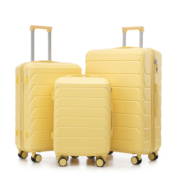 3 in 1 ABS&PC Trolley Box 20in 24in 28in Trolley Box Iron Tie Rod ABSPC Alloy Wine Yellow photo 8