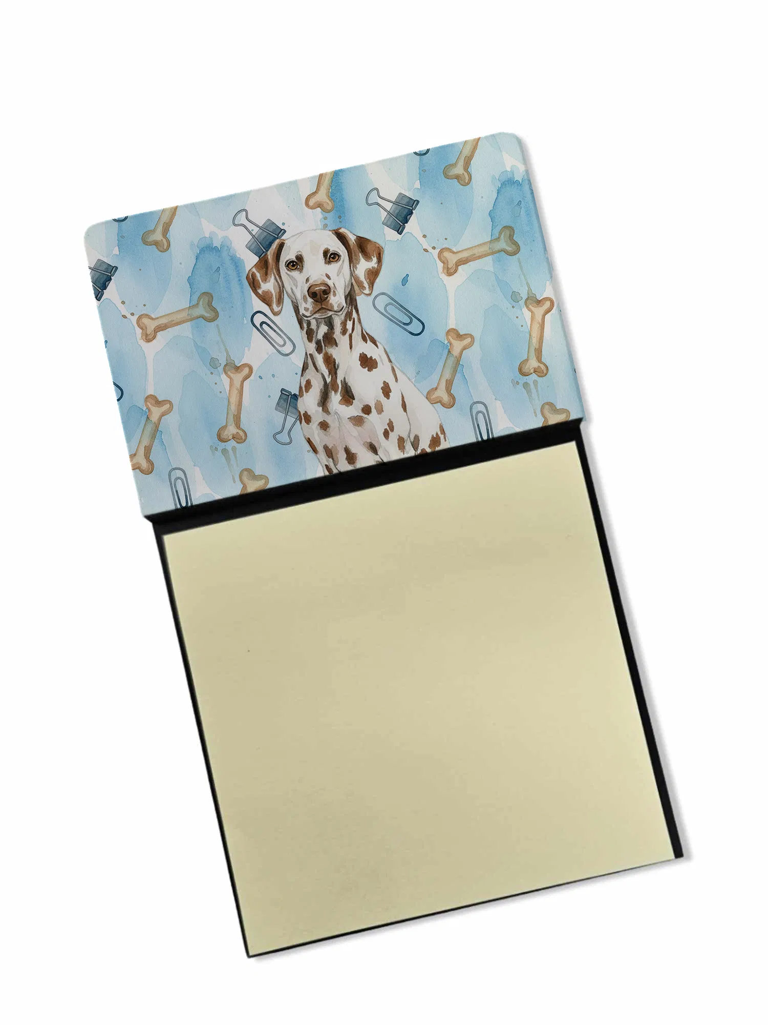 Liver Dalmatian Coworker Watercolor Sticky Note Holder Refillable Dispenser Desk Accessory 3x3 Pad Gift photo 1