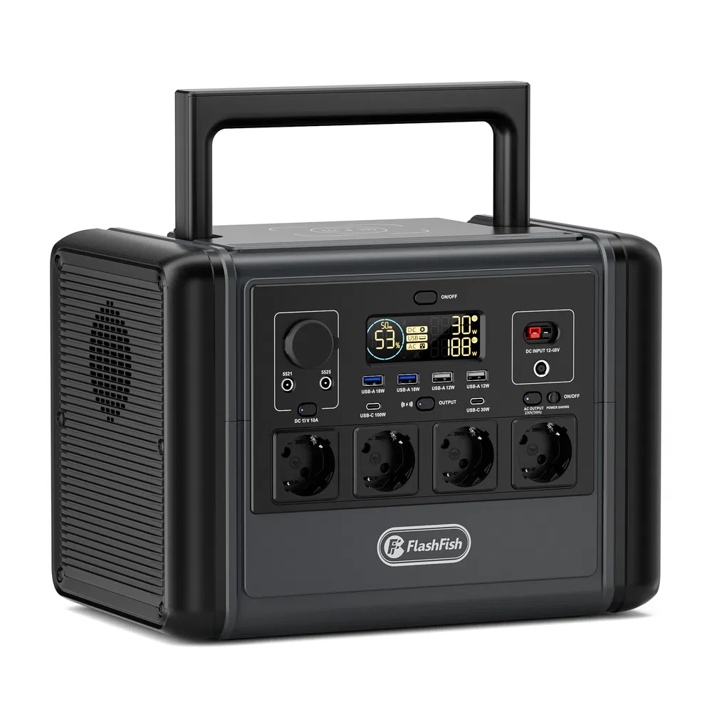 FF Flashfish 1200W Portable Power Station, 768Wh LiFePO4 High-capacity Solar Generator, Power Battery Backup With 4*AC Outputs And 6*USB Outputs, Suitable For RV Travel, Home Emergencies, Backyard photo 2