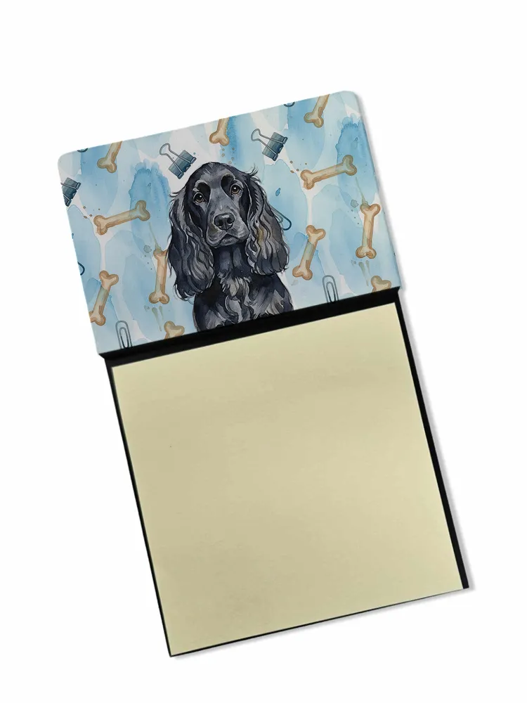 Black English Cocker Spaniel Coworker Watercolor Sticky Note Holder Refillable Dispenser Desk Accessory 3x3 Pad Gift photo 8