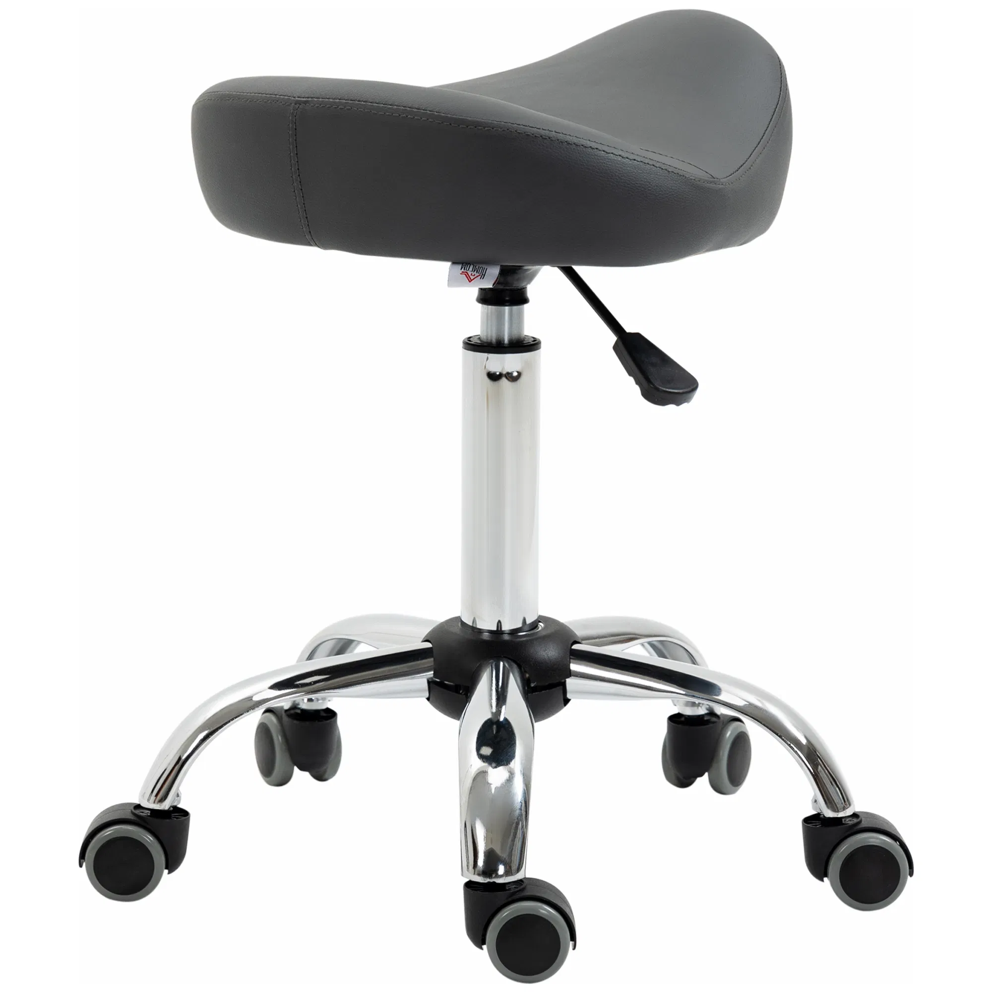 Saddle Stool, Height Adjustable Rolling Salon Chair with PU Leather for Massage, Spa, Clinic, Beauty and Tattoo, Grey photo 1