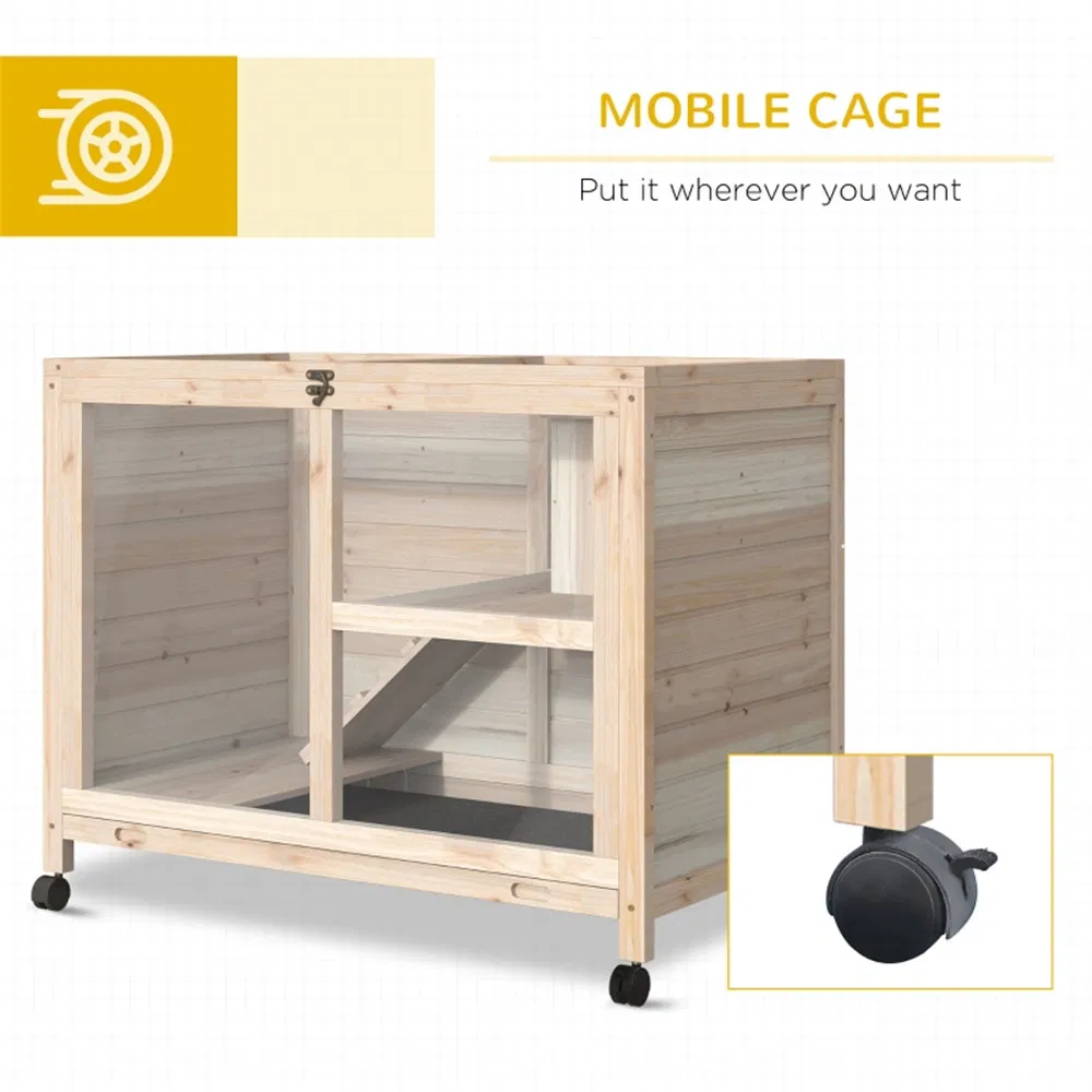 Pet cage /Wood Rabbit Hutch-Natural ( Amazon Shipping)(Prohibited by WalMart) photo 3