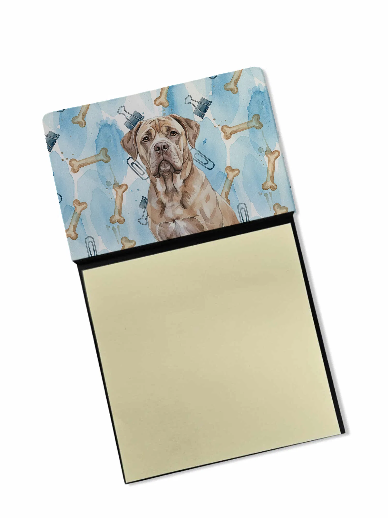 Isabella Dogue de Bordeaux Coworker Watercolor Sticky Note Holder Refillable Dispenser Desk Accessory 3x3 Pad Gift photo 1