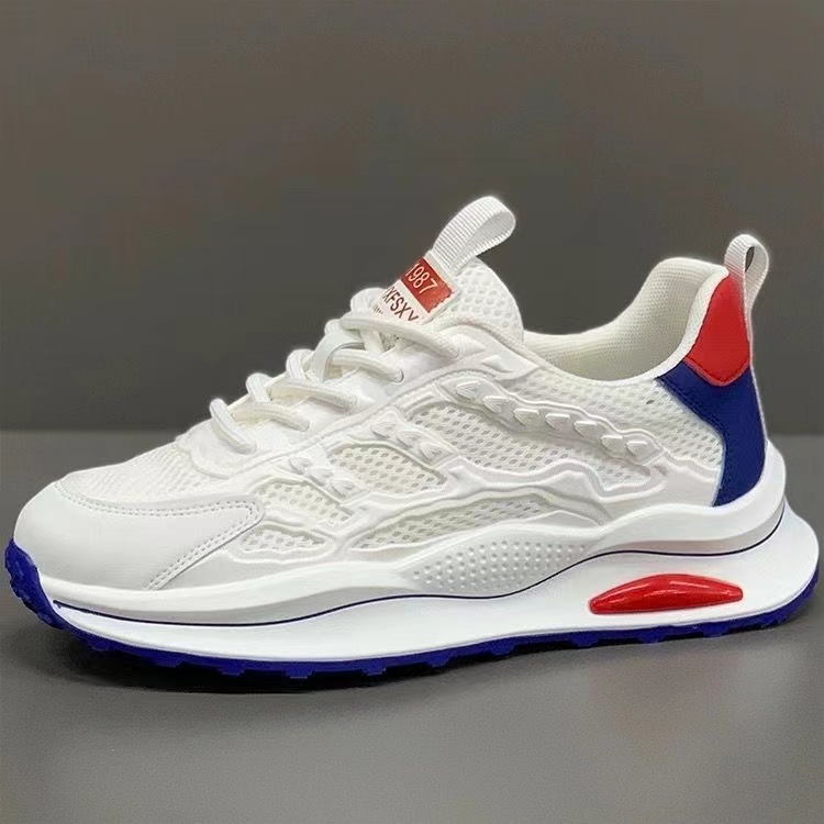 White Laceup Sneakers Fashion Breathable Mesh Flat Shoes Lightweight Versatile Casual Running Walking Shoes photo 7