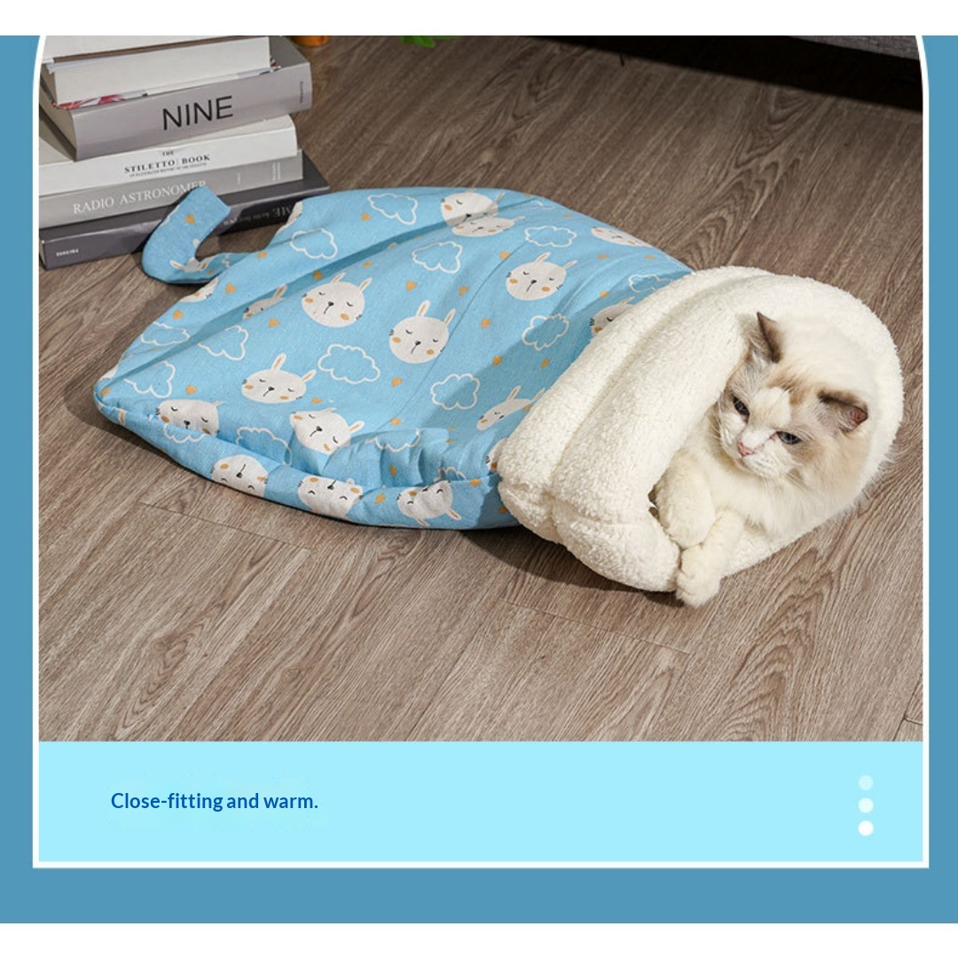 Thickened Cute Cartoon Enclosed Cat Sleeping Bag For Autumn Winter photo 7